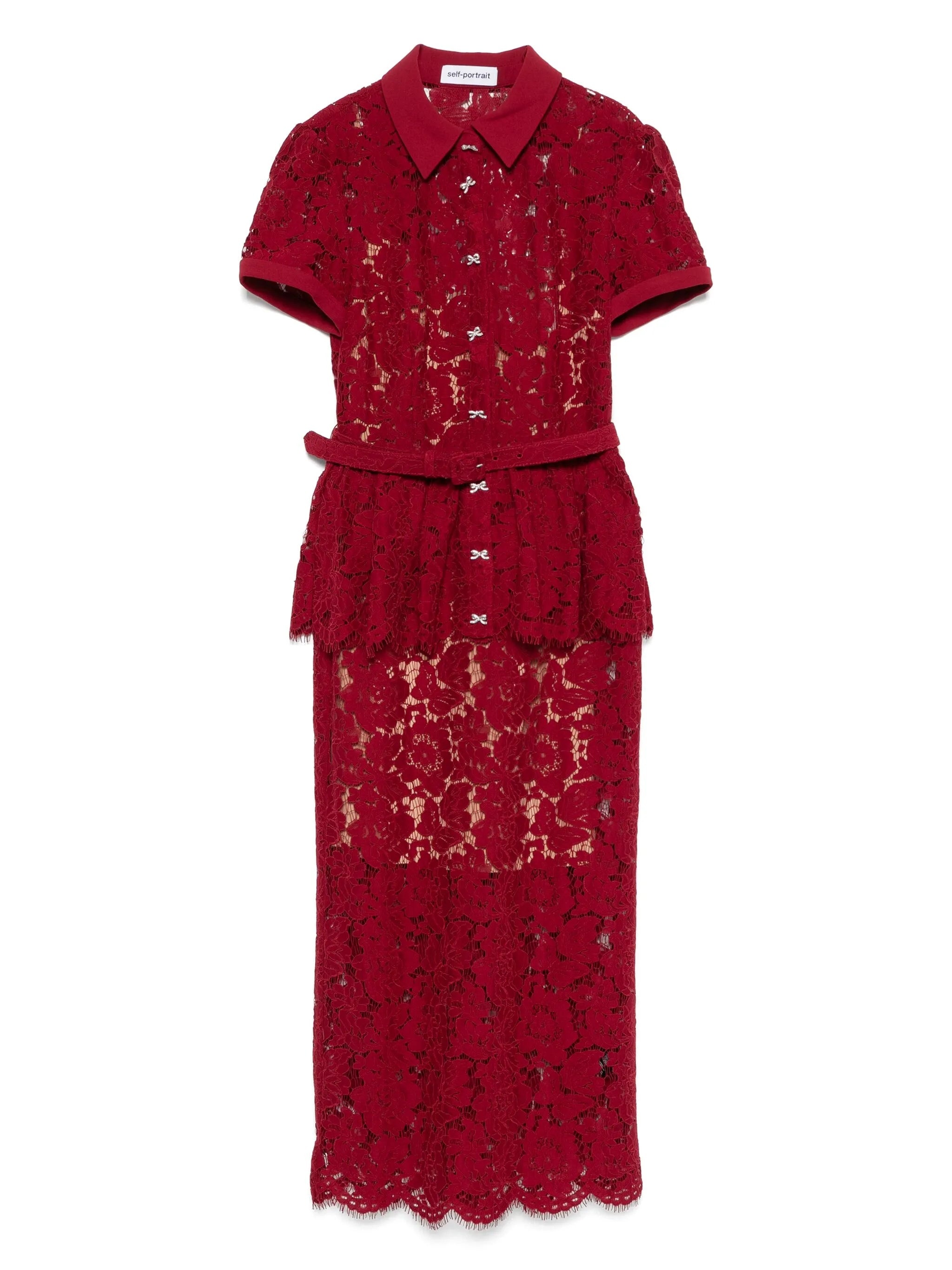 Self Portrait Lace Peplum Dress - 1