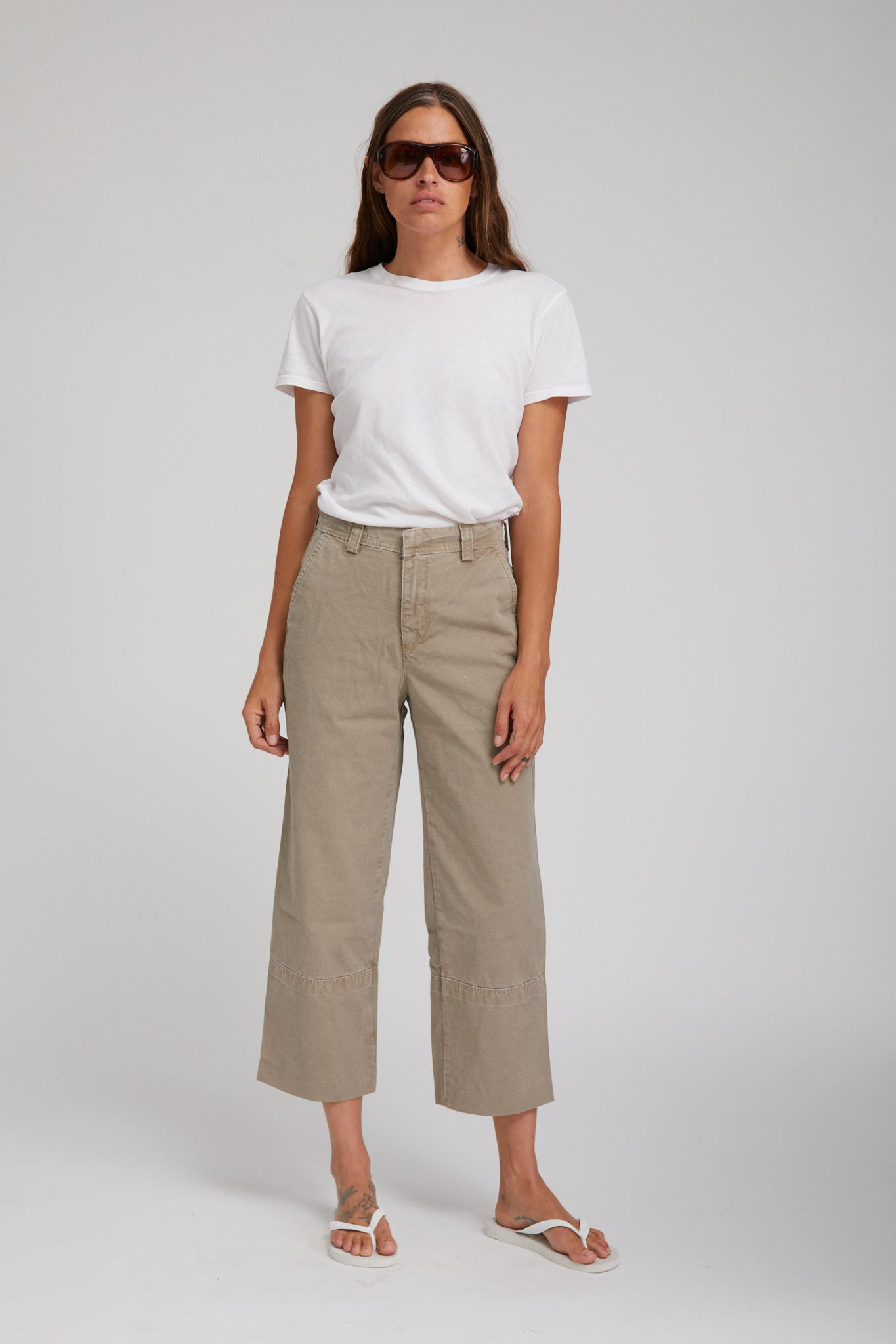 KHAKI CLASSIC COTTON PANTS - 3