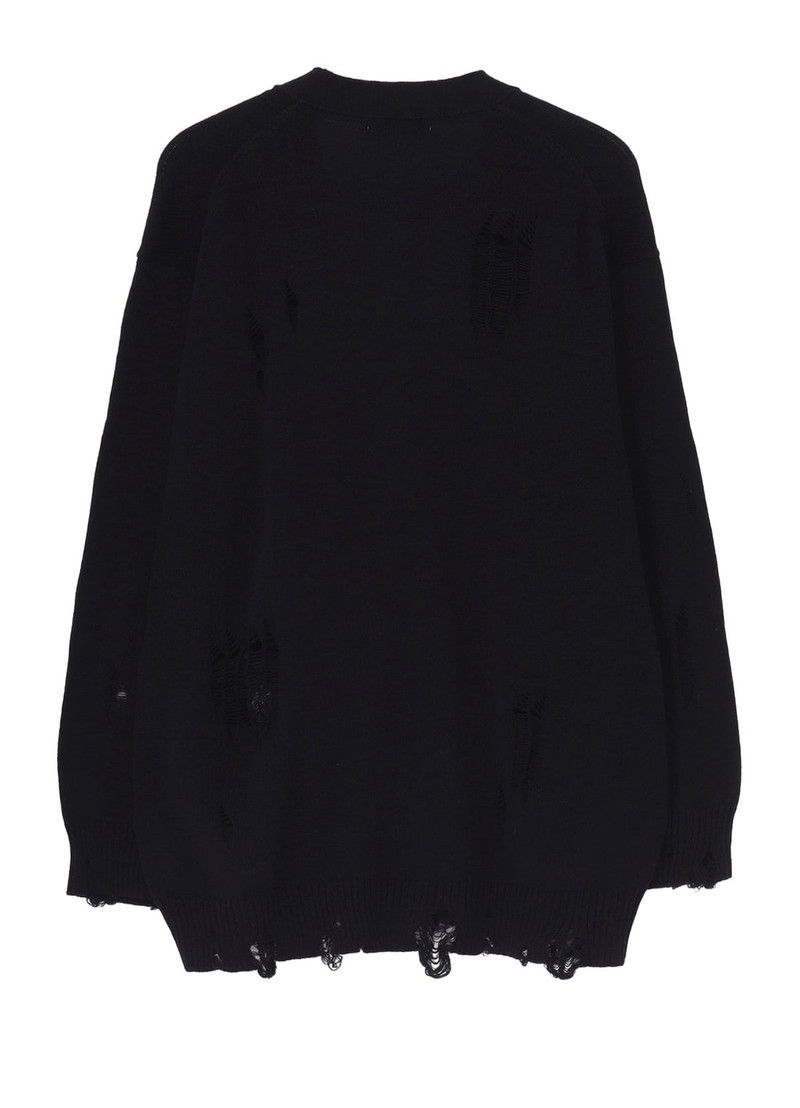 Yohji Yamamoto V NECK CARDIGAN (BLACK) outlook