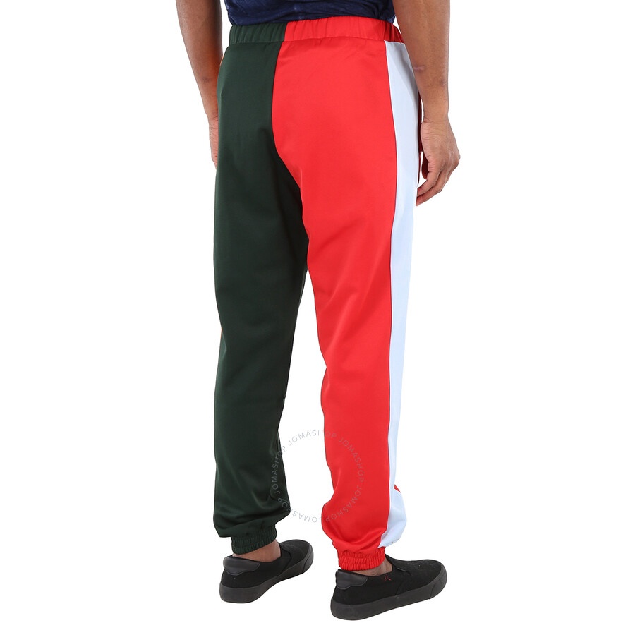 Burberry Runway Men's Green Bi-color Plain Cotton Logo Pants - 6