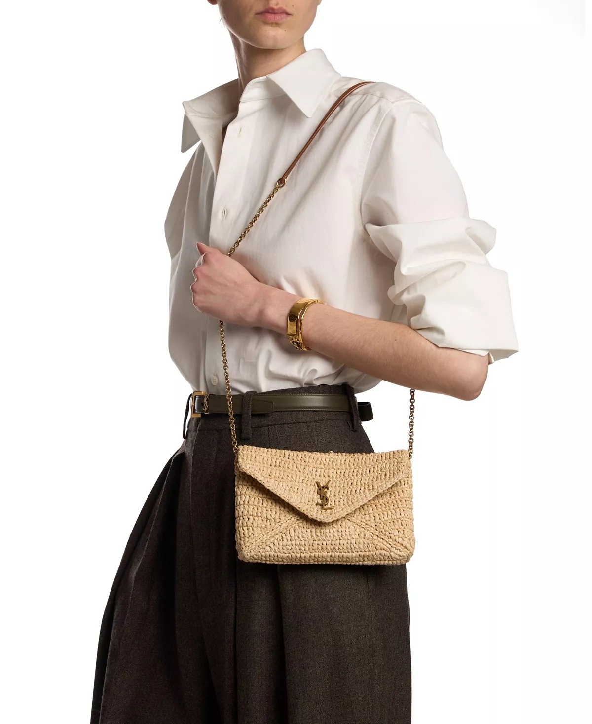 Cassandre Chain Pouch In Raffia - 6