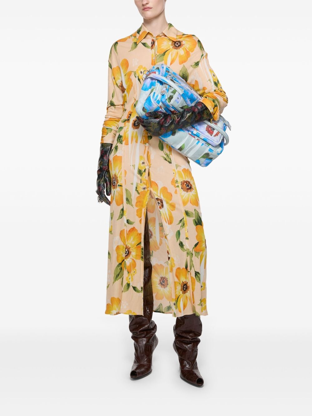 floral-print midi dress - 3