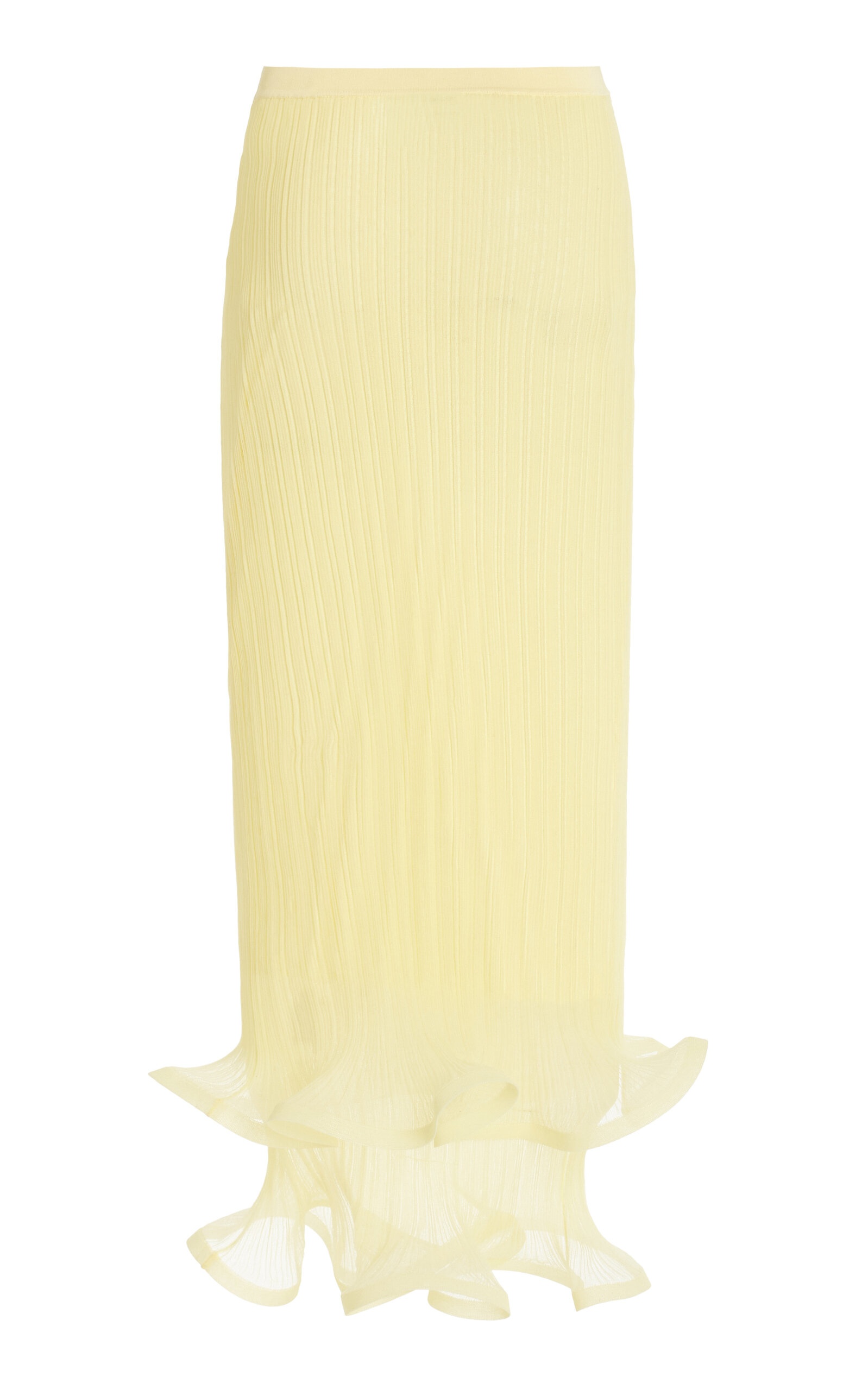 Kelso Sheer Plissé Midi Skirt yellow - 2
