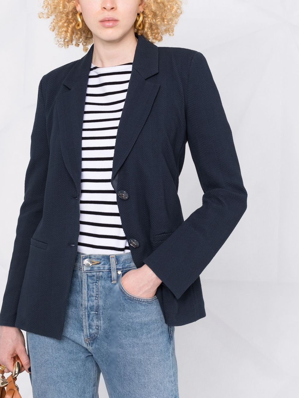 single-breasted twill jacket - 5