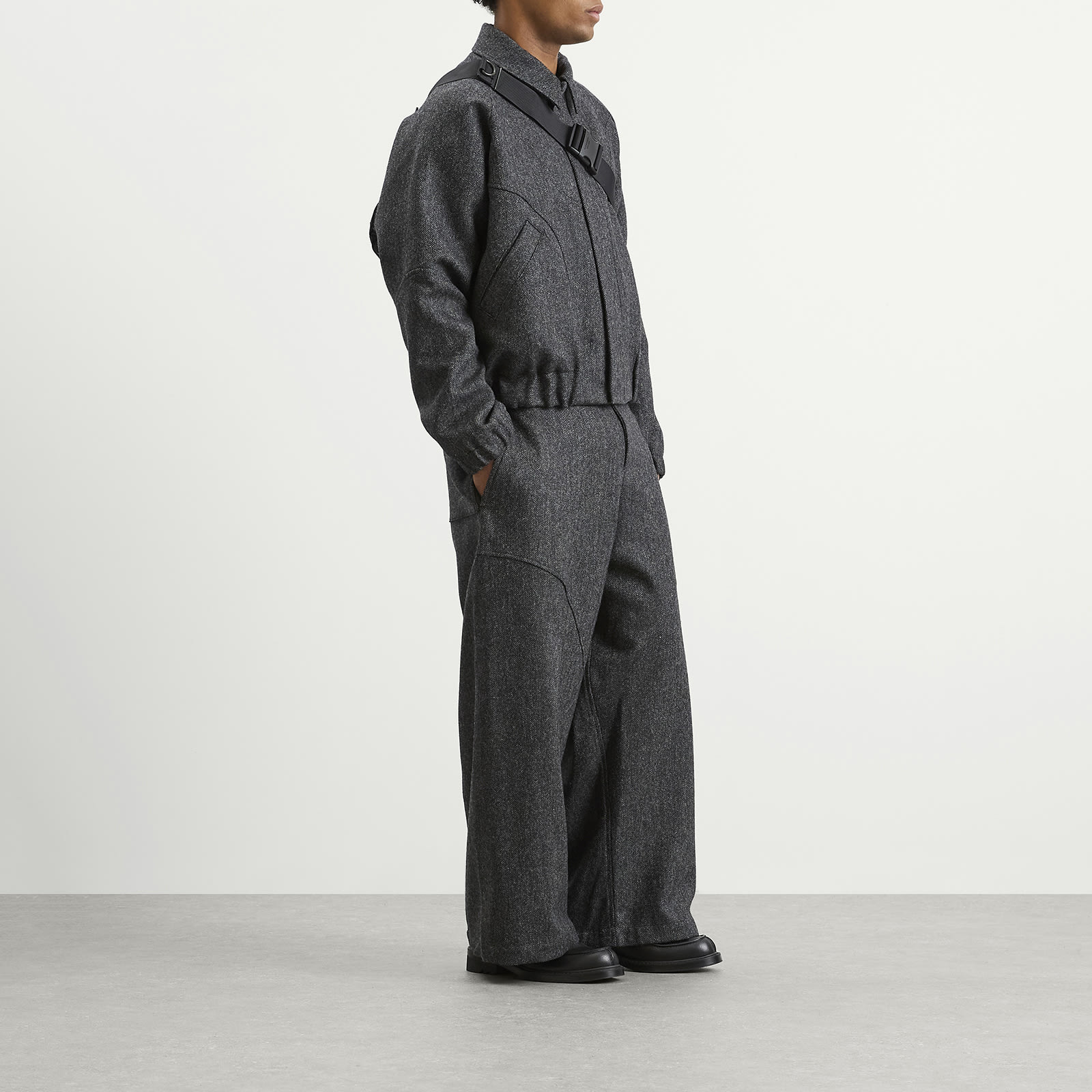 sage NATION Jiji Marl Grey Wool Jacket | REVERSIBLE