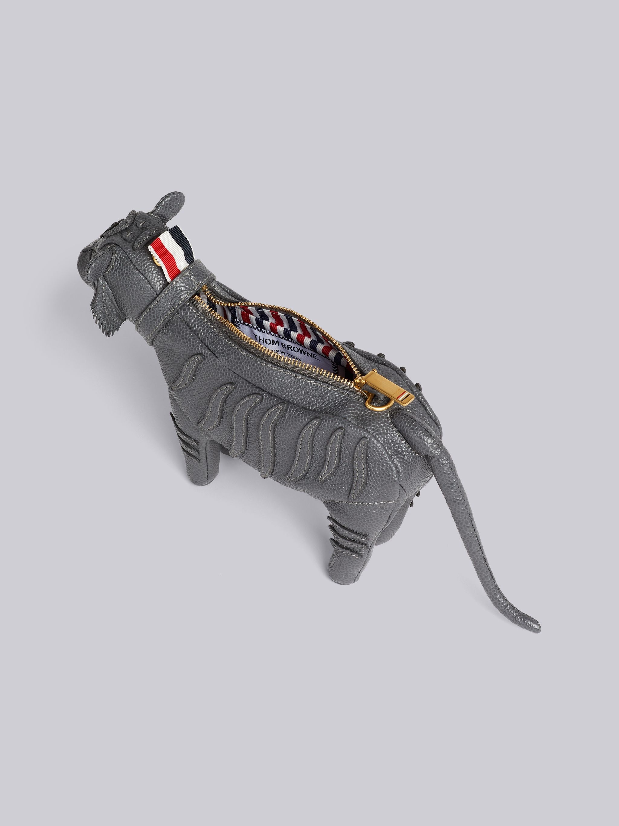 Dark Grey Pebble Grain Leather Mini Tiger Crossbody - 5