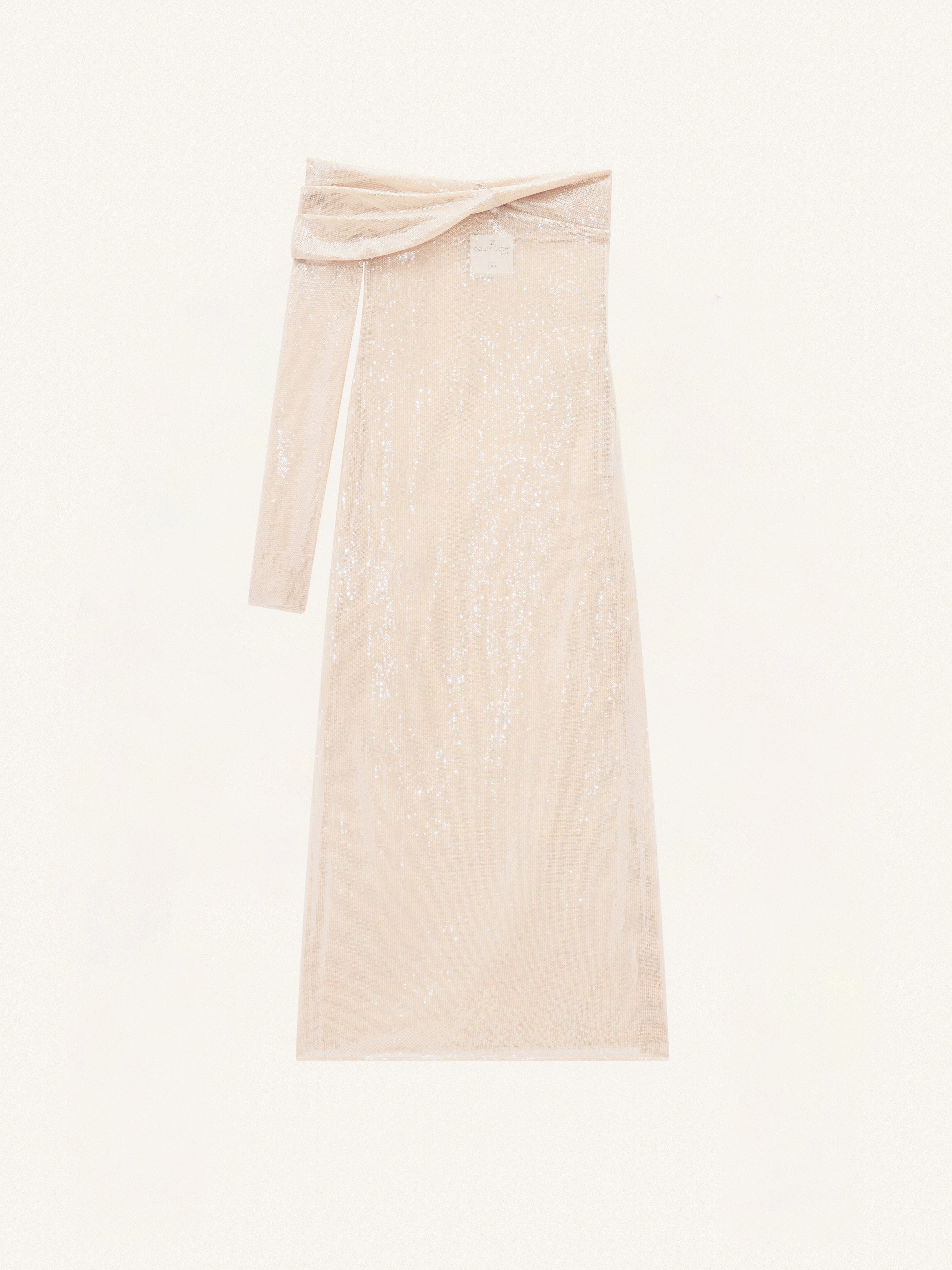 TWIST ASYMETRICAL GLITTER LONG DRESS - 1