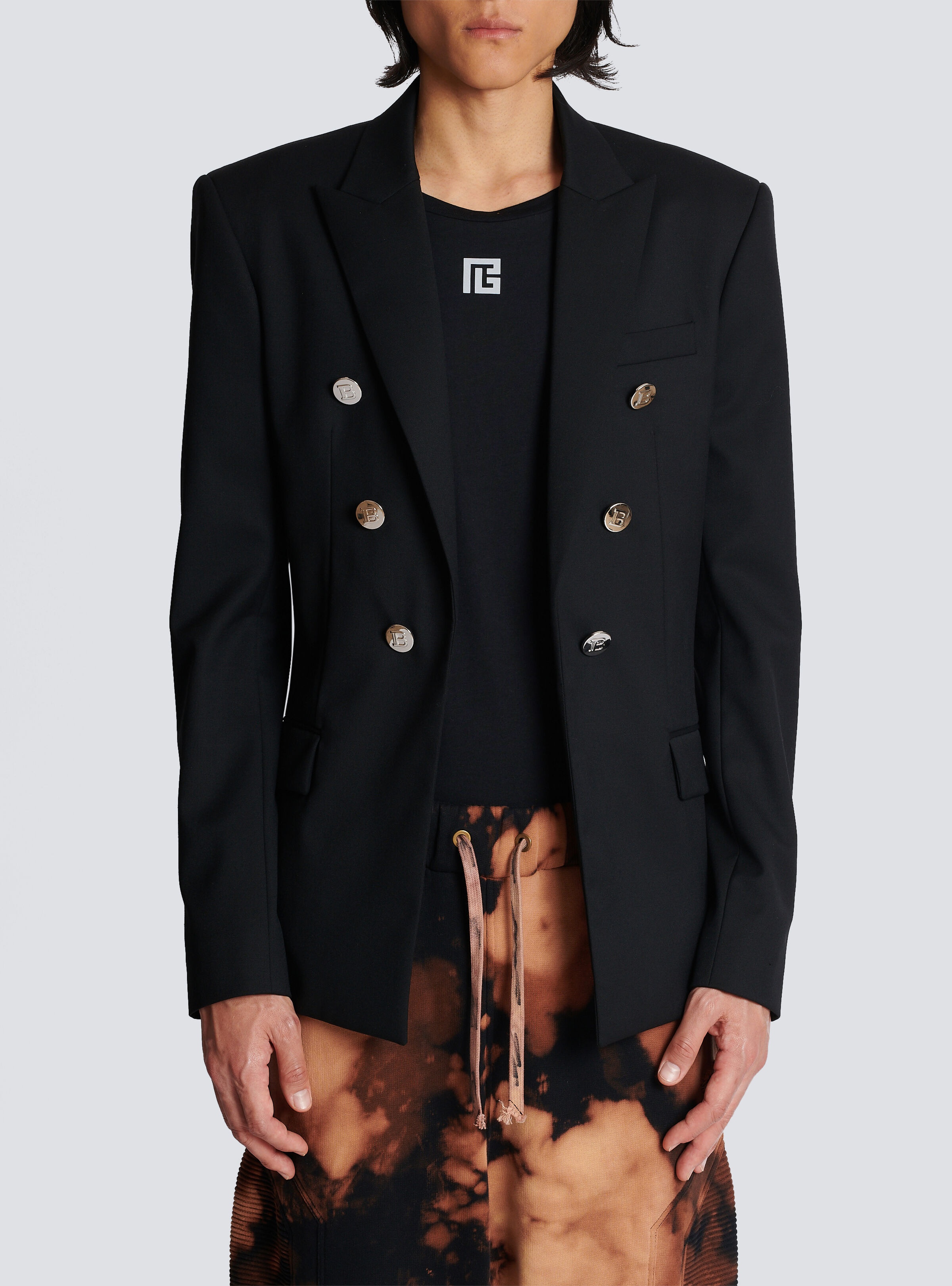 Double-breasted wool blazer - 5