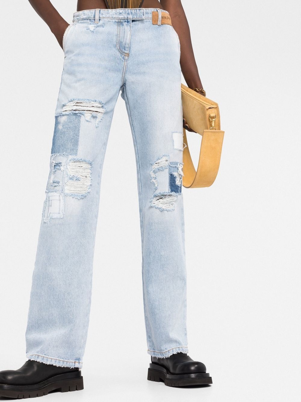 ripped straight-leg jeans - 3