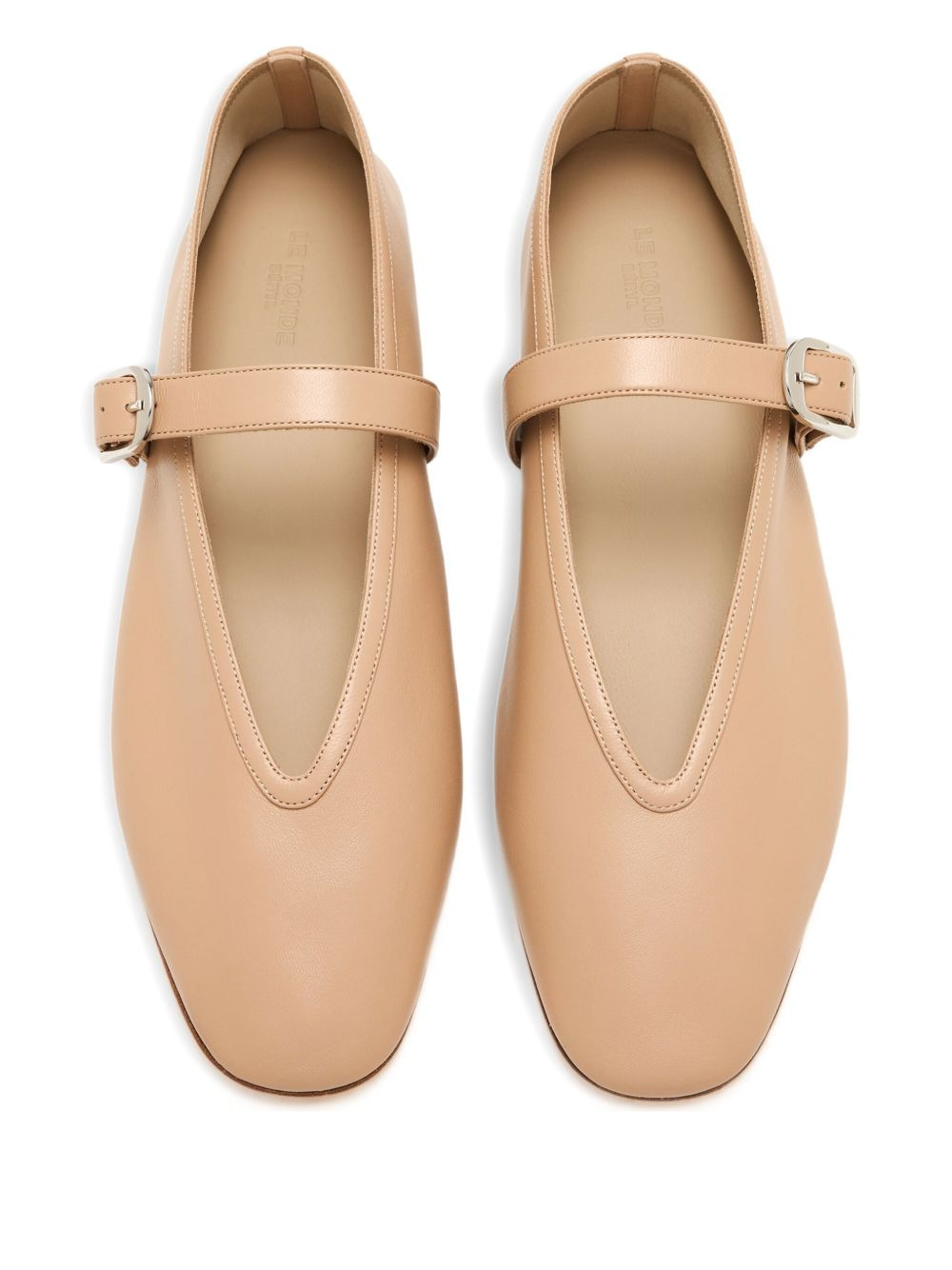 Stella buckle-strap leather ballet flats - 2