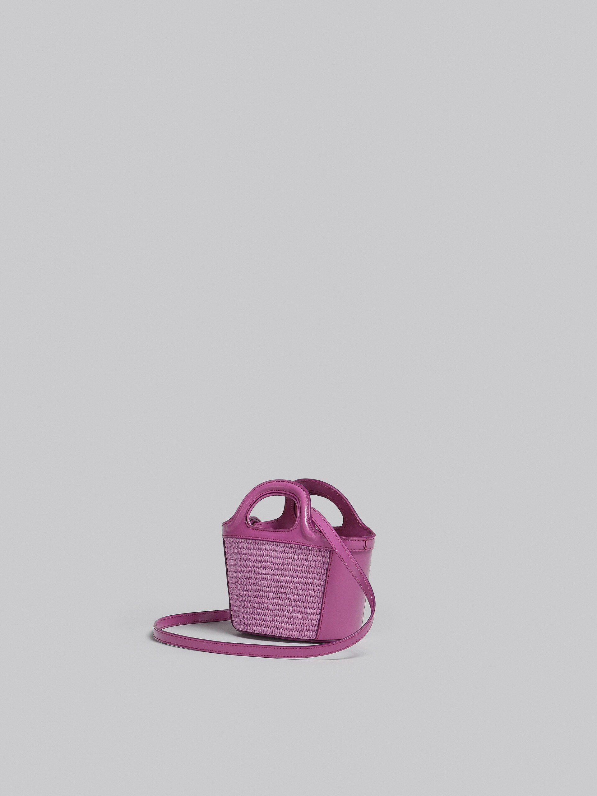 TROPICALIA MICRO BAG IN LILAC LEATHER AND RAFFIA - 2