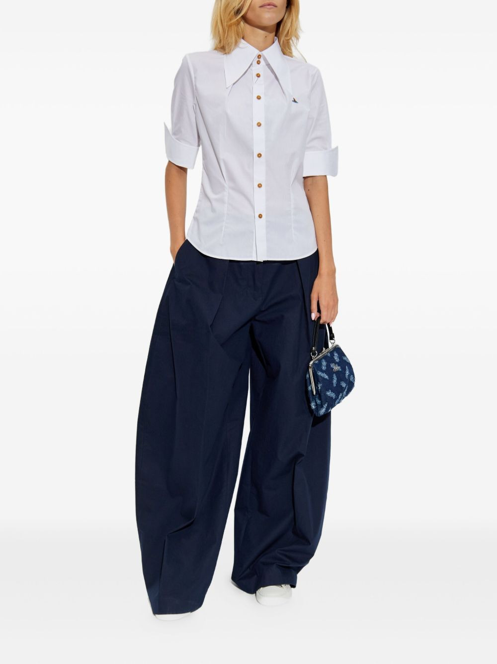 Orb-embellished button-front shirt - 2