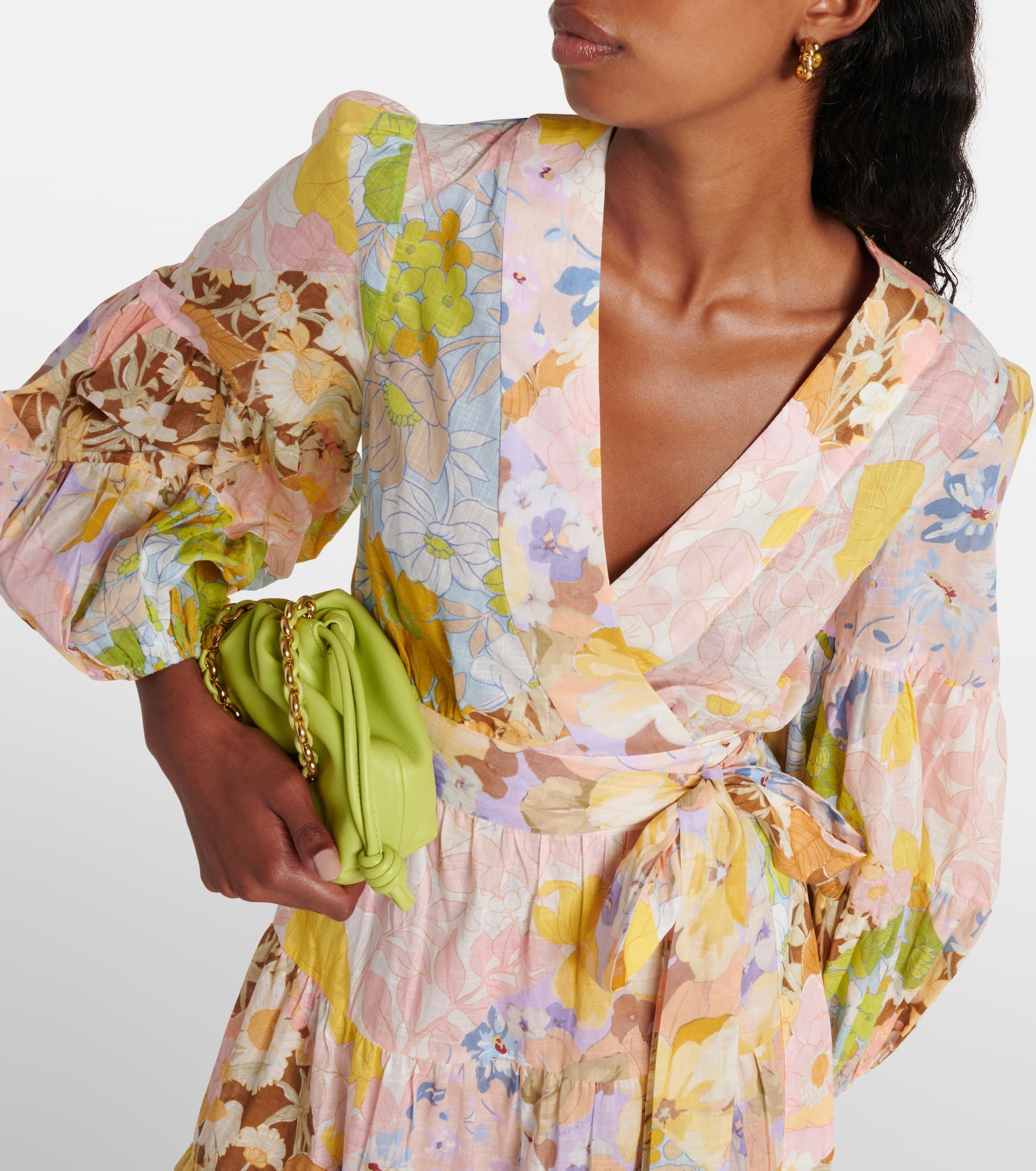 Pop floral cotton wrap dress - 4