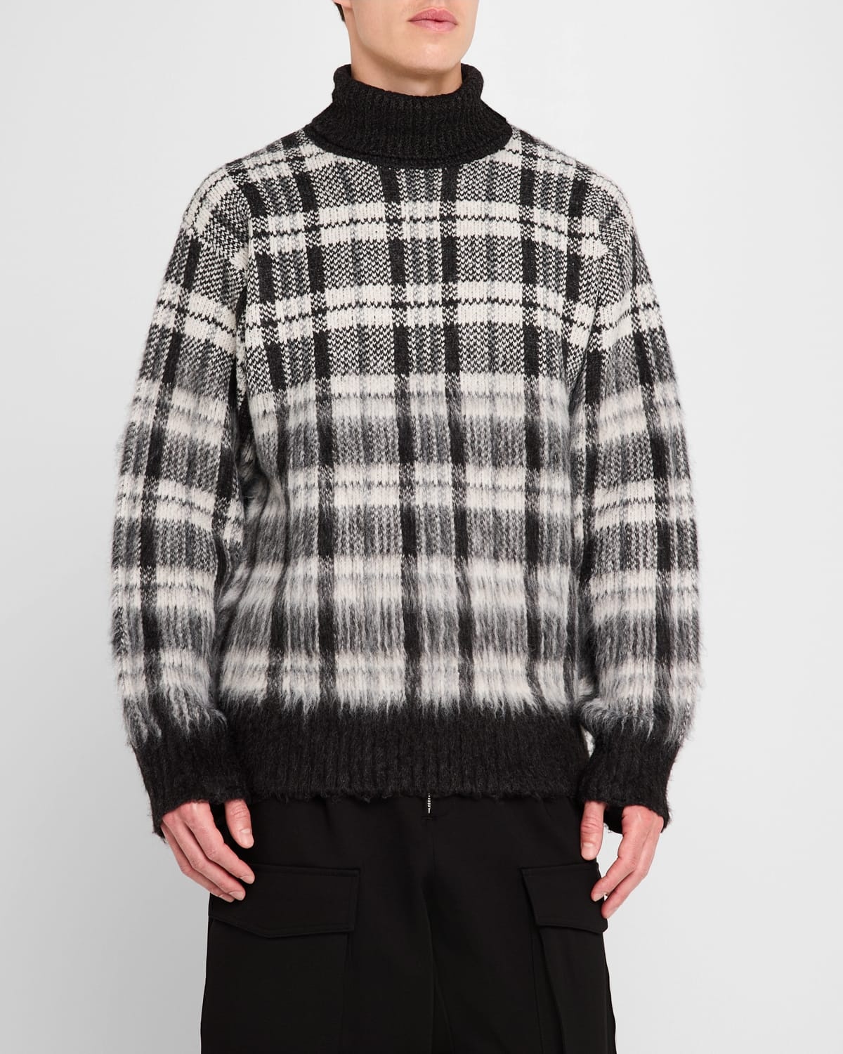 Men's Chunky Plaid Turtleneck - 4