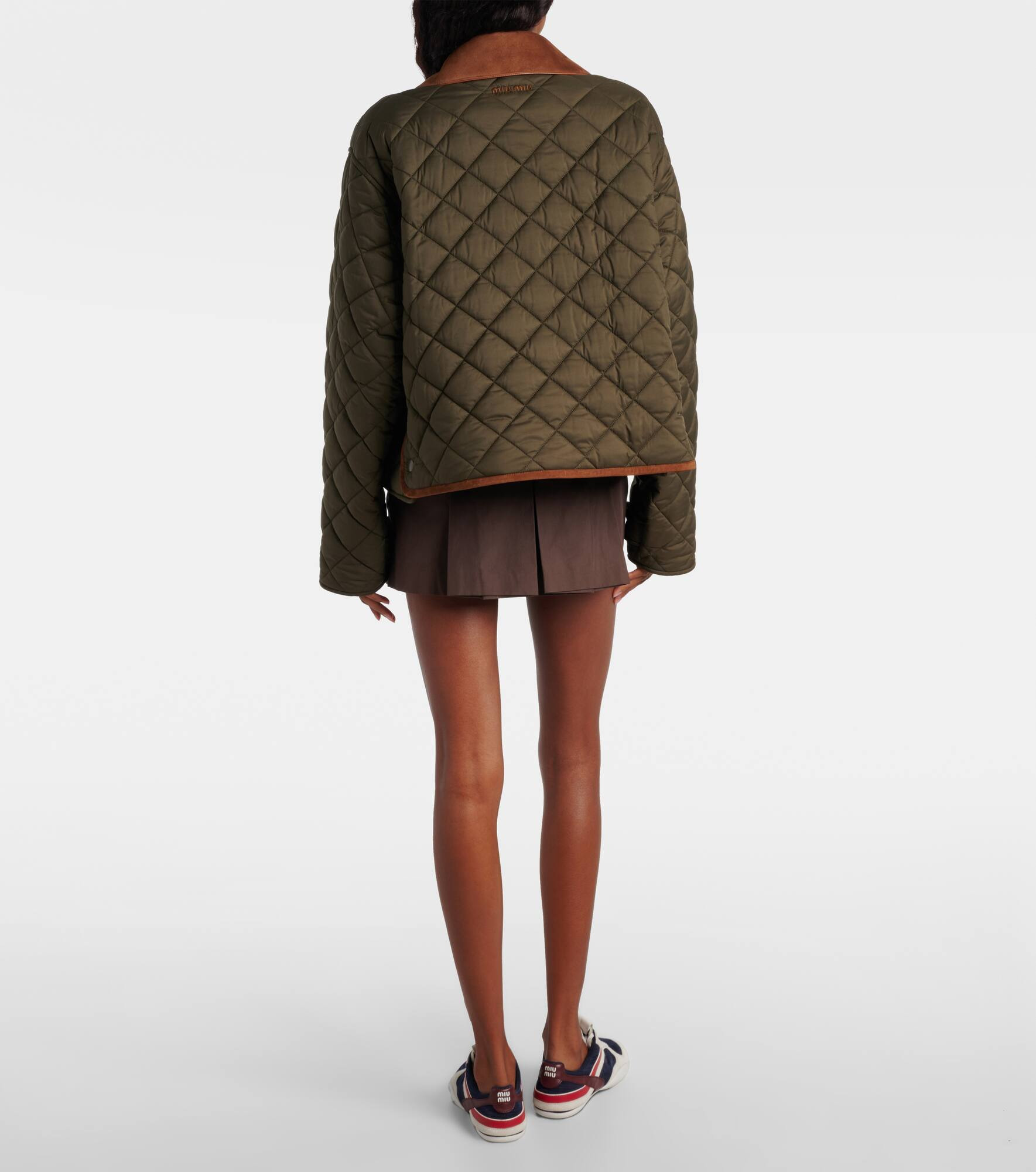 Quilted leather-trimmed jacket - 3