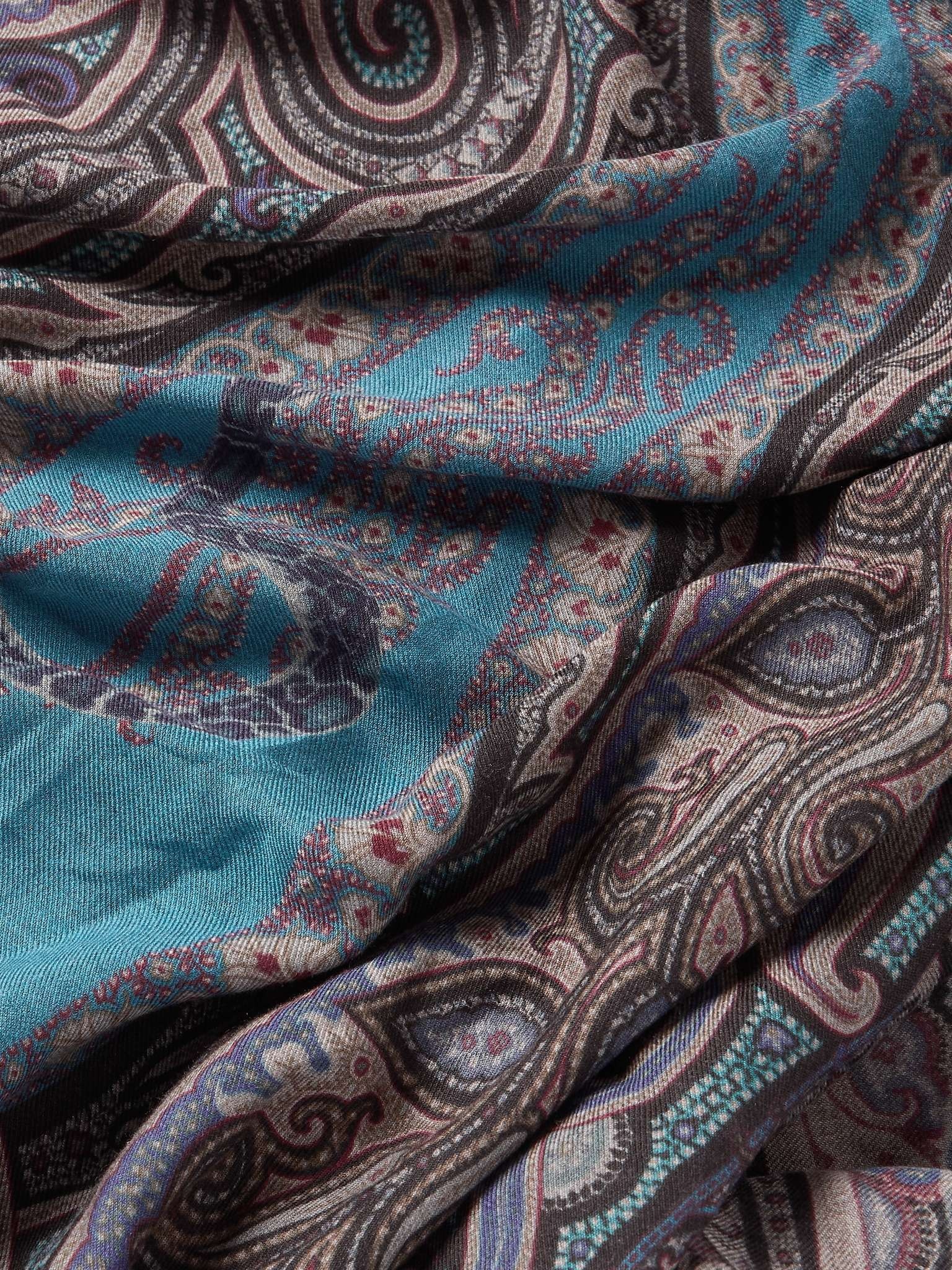 Fringed Paisley Modal and Cashmere-Blend Twill Scarf - 3