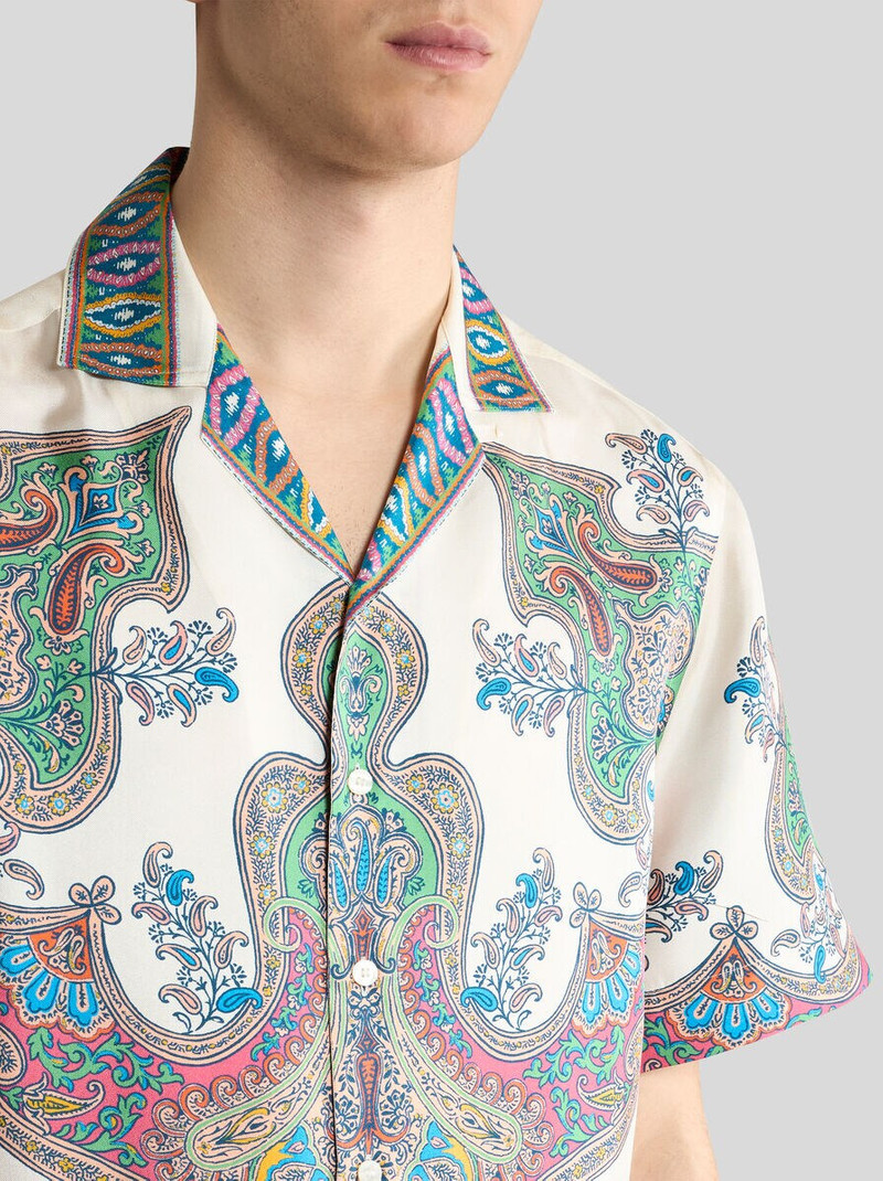 Etro SILK BOWLING SHIRT WITH PLACED POCKET-SQUARE PAISLEY PRINT outlook