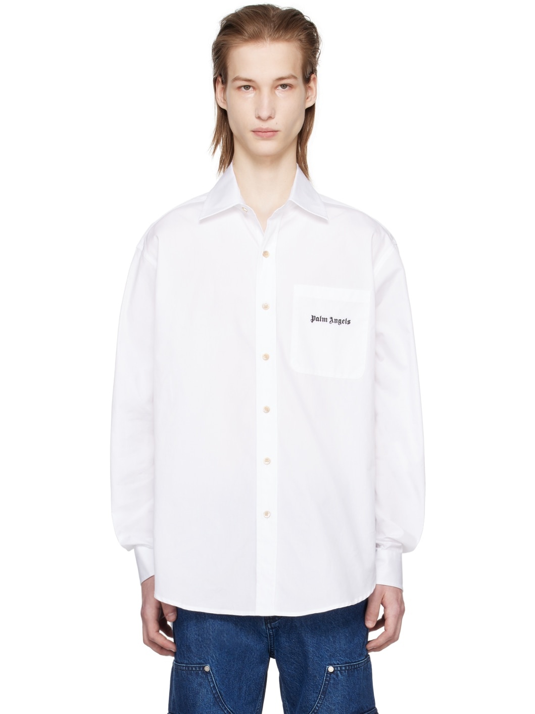 White Embroidered Shirt - 1