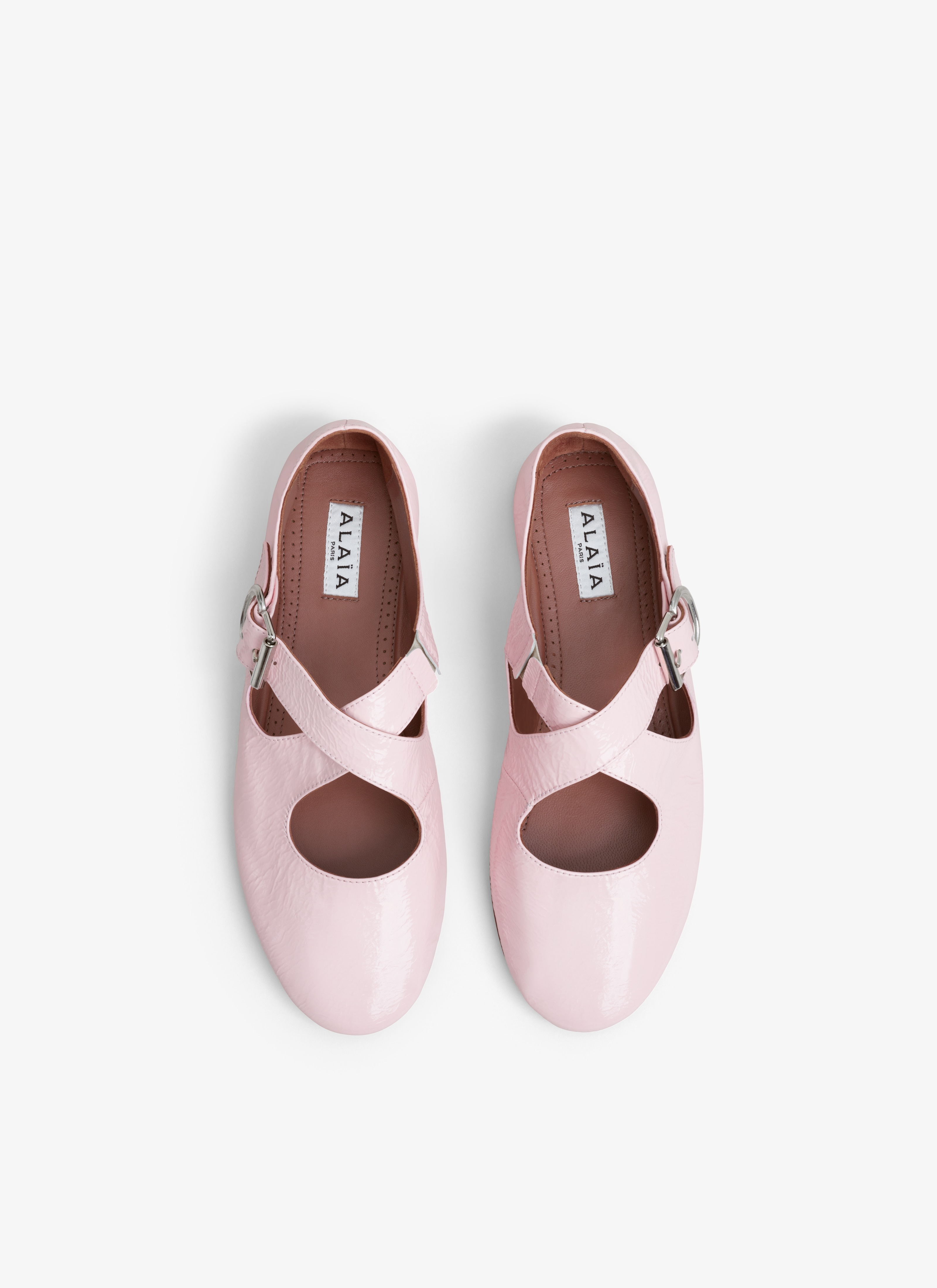 CRISS CROSS BALET FLATS IN PATENT CALFSKIN - 3