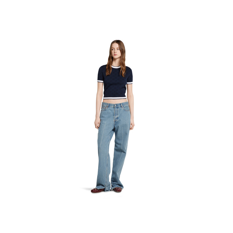 GUCCI GG fine cotton jacquard cardigan outlook