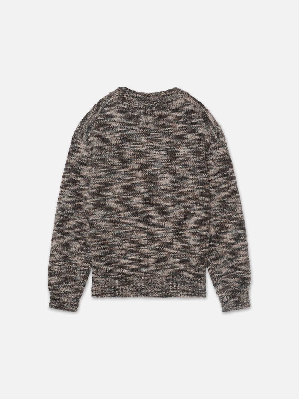 Tweed Textured Crewneck Sweater in Marron Multi - 3