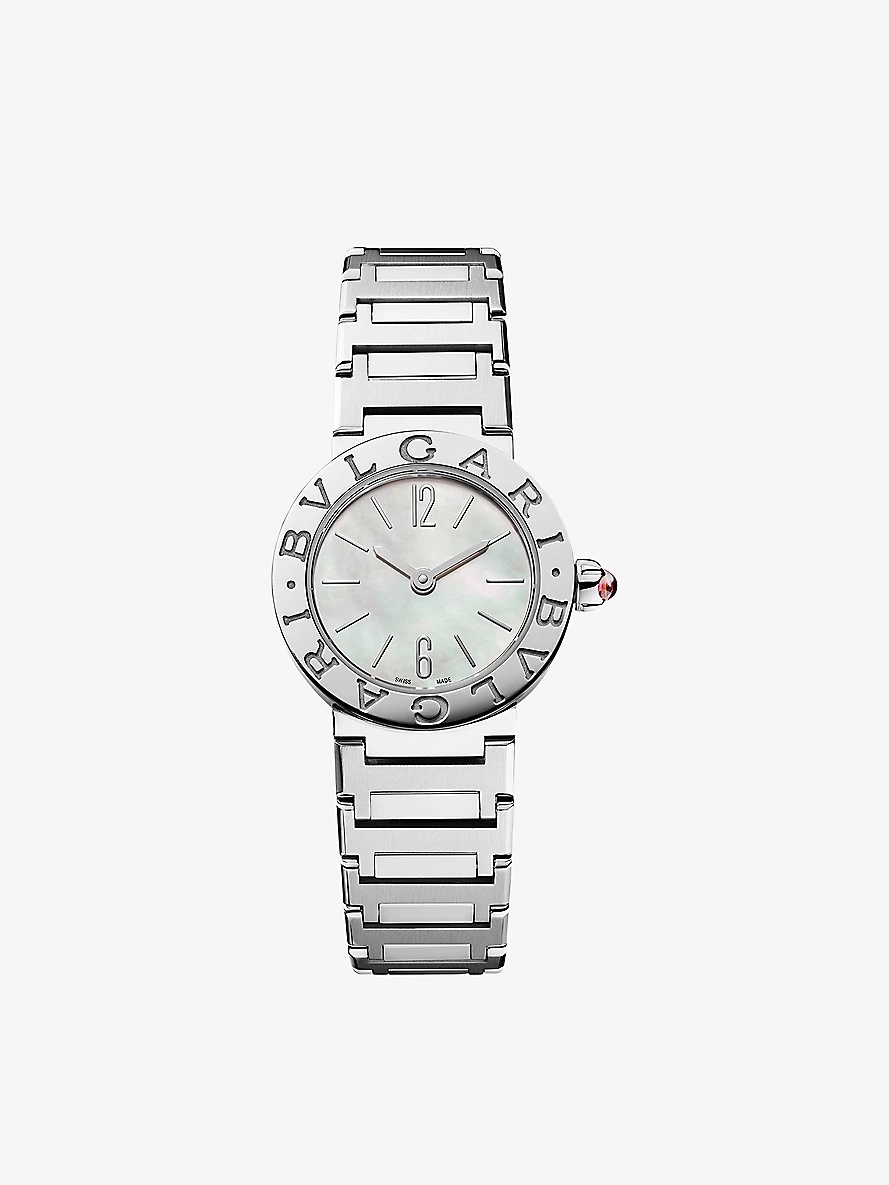 BBL23WSS BVLGARI BVLGARI stainless-steel and 0.196ct brilliant-cut diamond quartz watch - 1