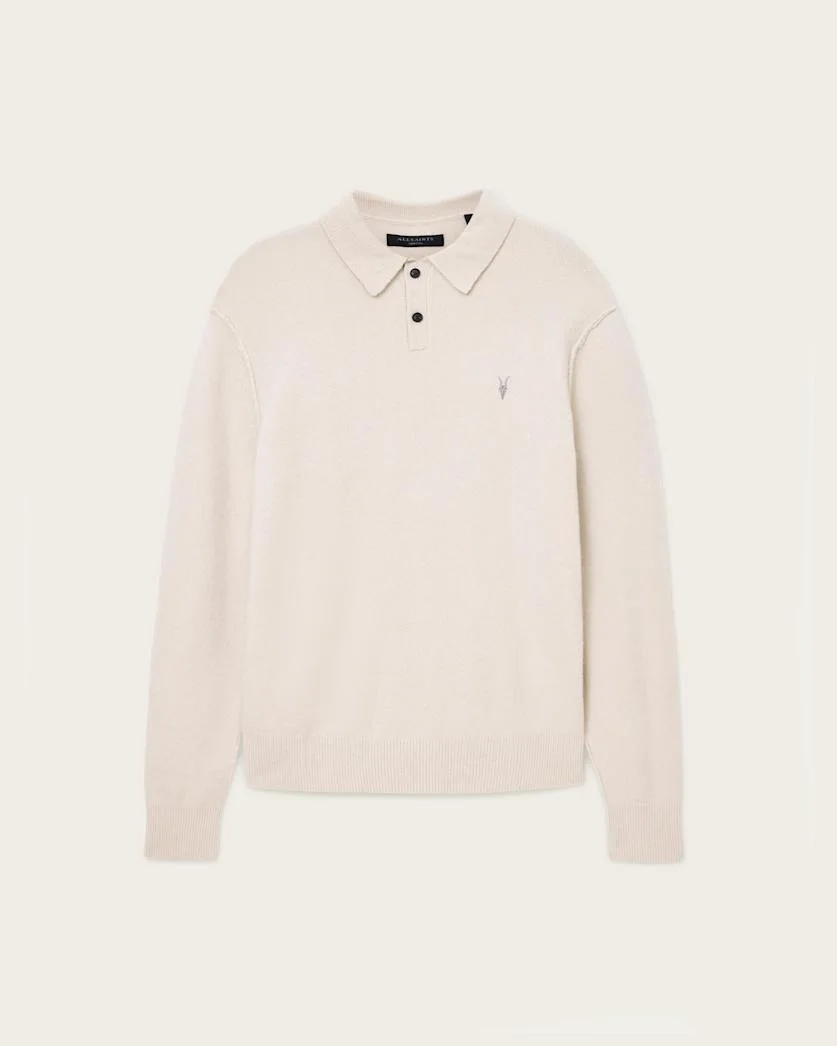 STATTEN LONG SLEEVE RAMSKULL POLO SWEATER - 1