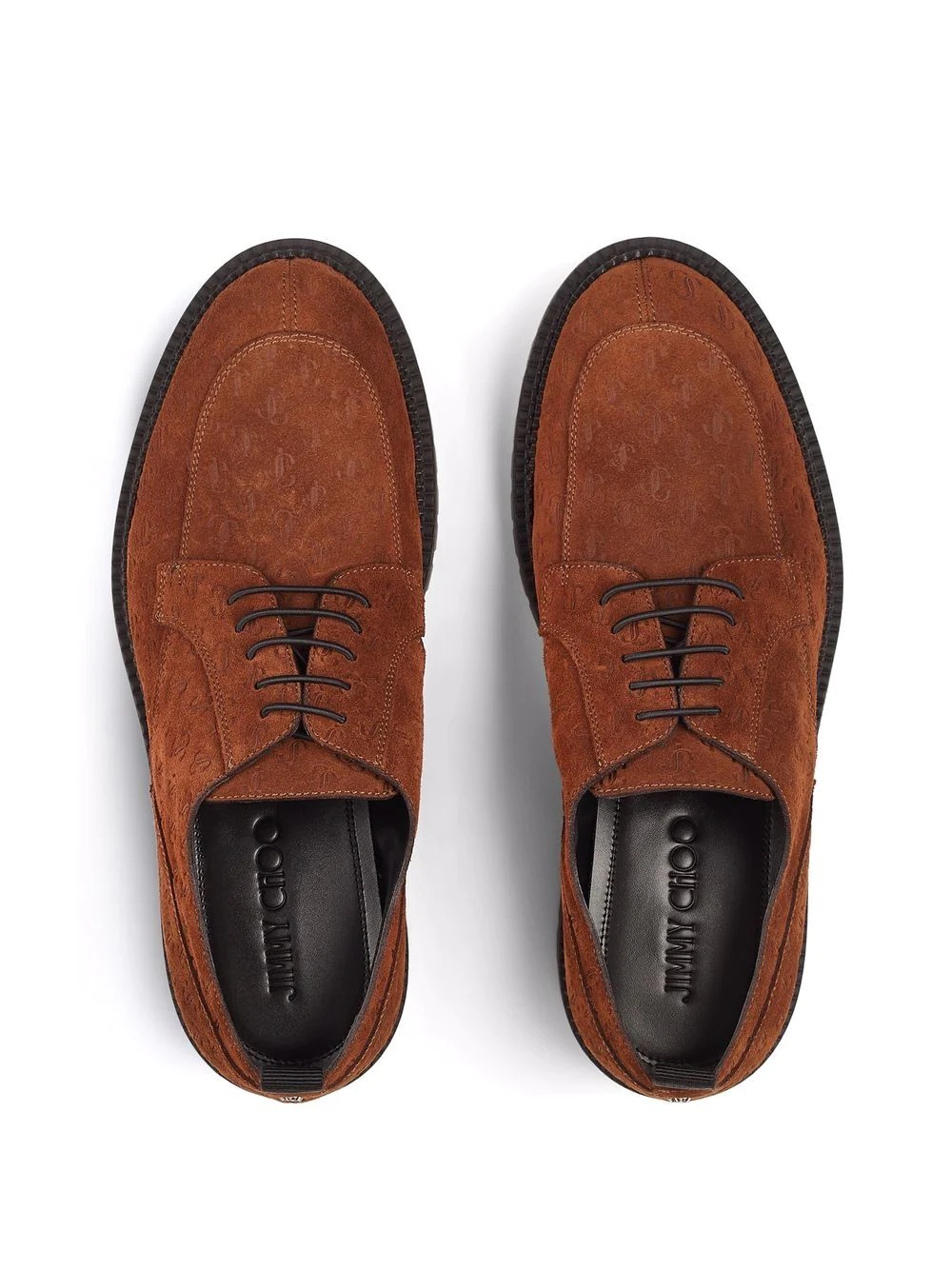 lace-up suede brogues - 4