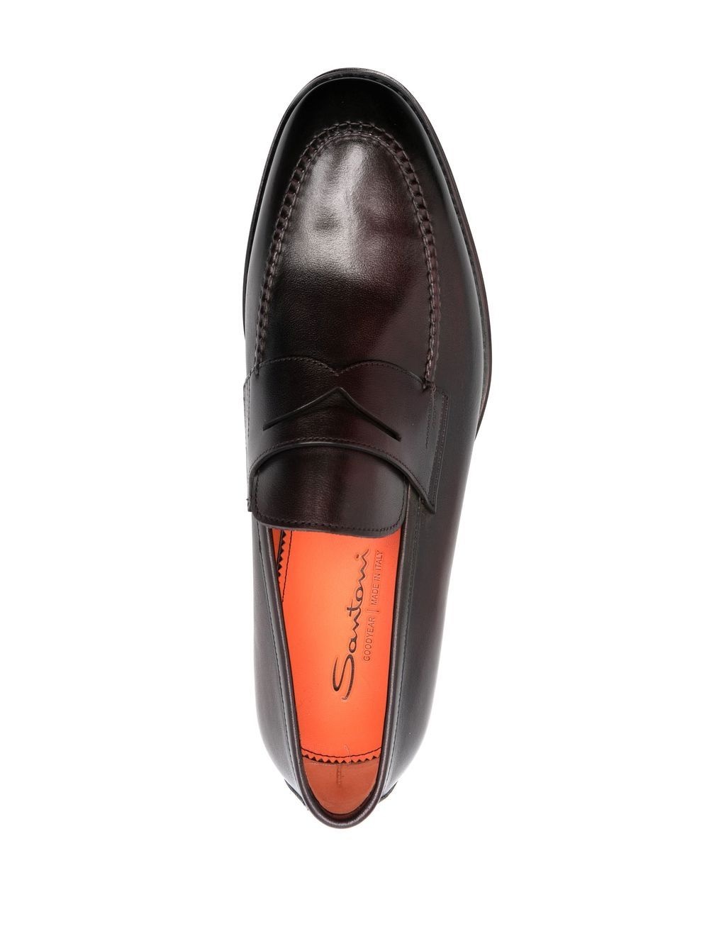 almond-toe leather penny loafers - 4