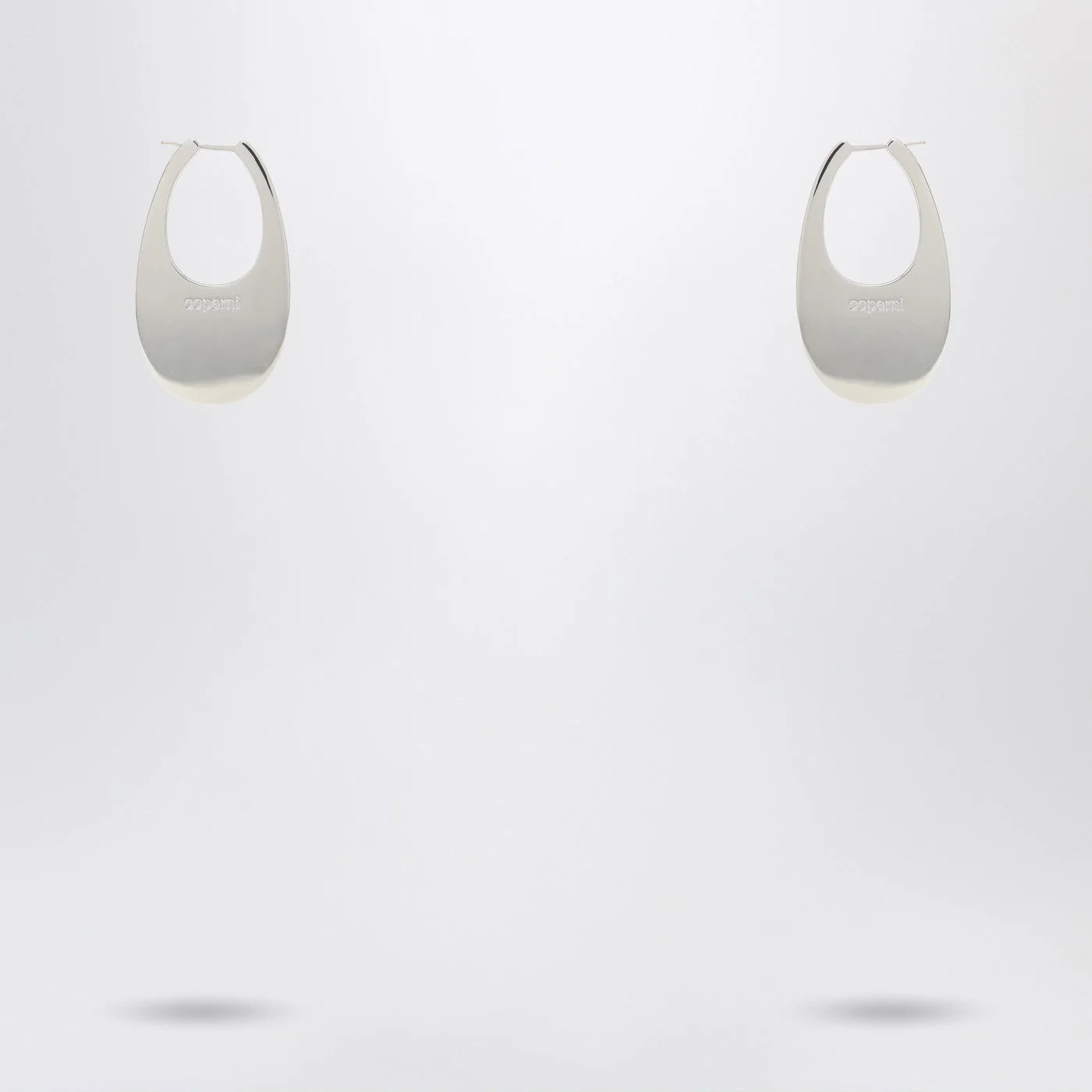 Large silver Swipe earrings - 1