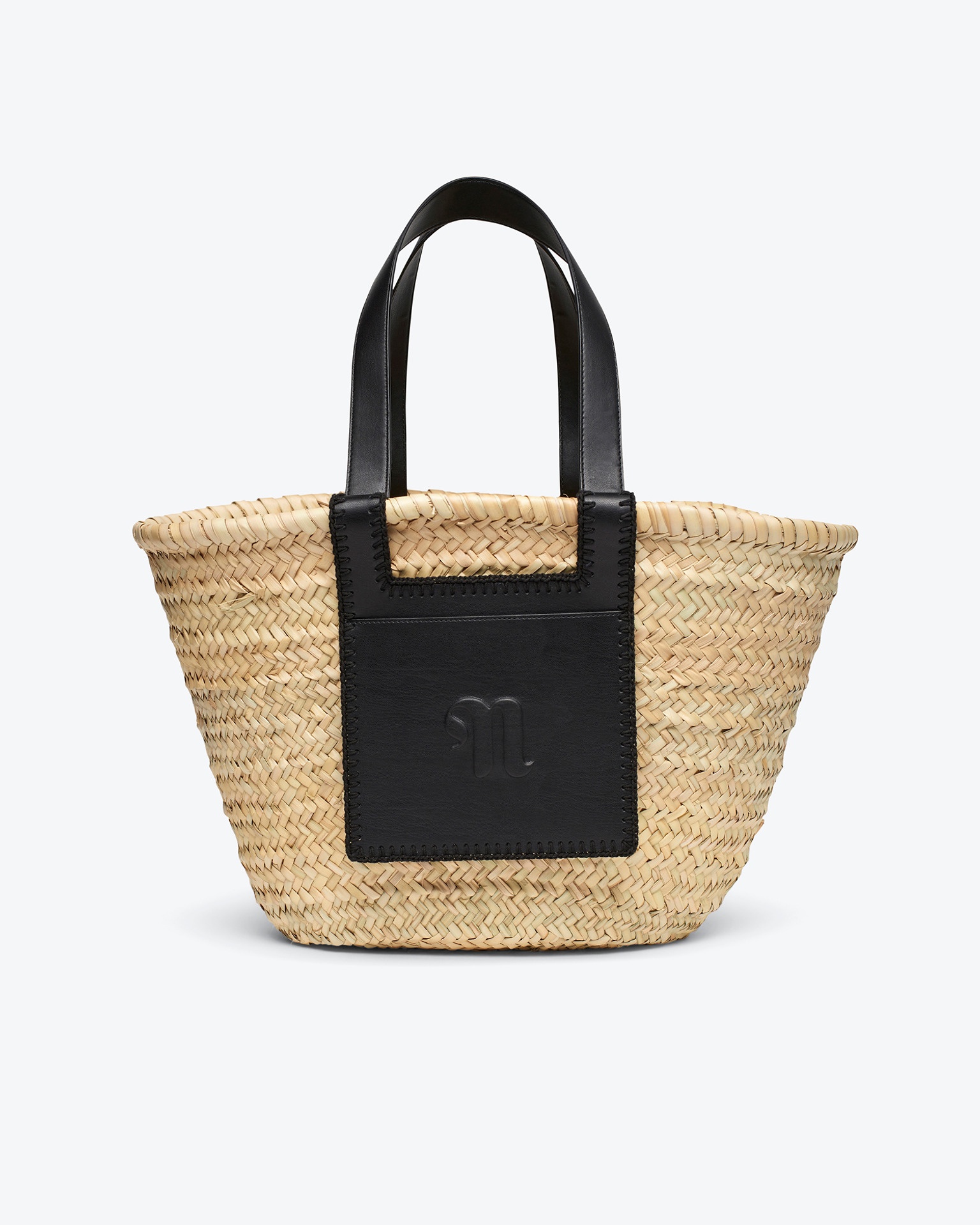 THE BEACH BAG - Raffia tote - Natural/black/black - 1