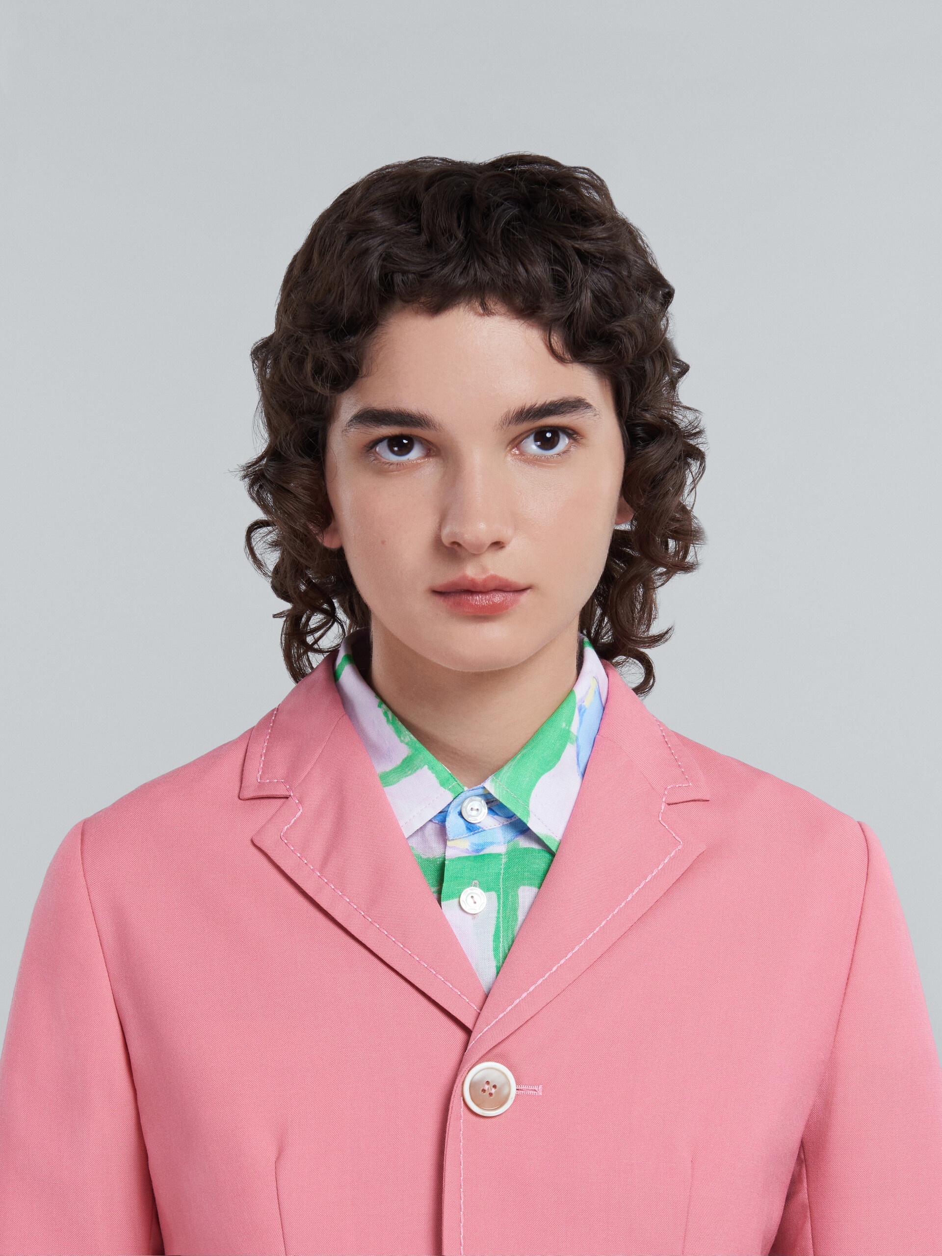 BABY PINK BABY JACKET IN TROPICAL WOOL - 4