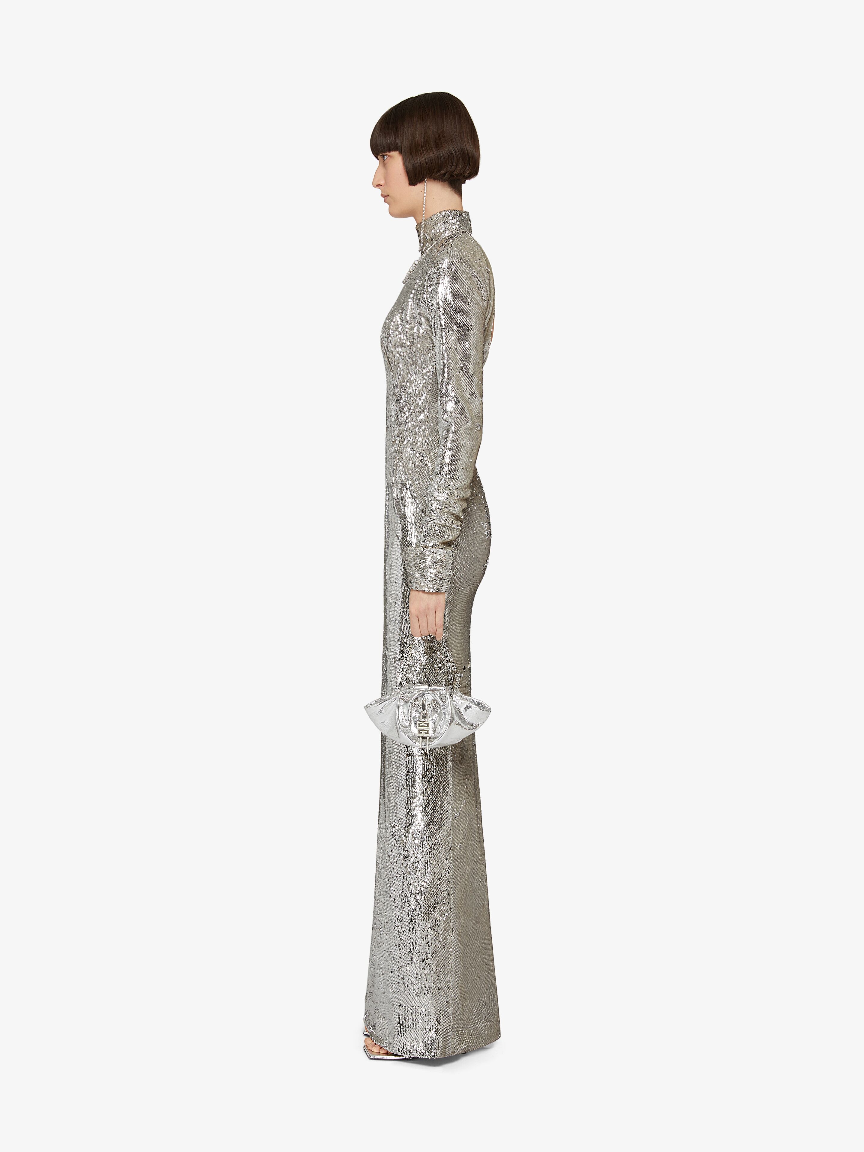 DRESS IN SEQUINS EMBROIDERED WITH OPEN BACK - 3