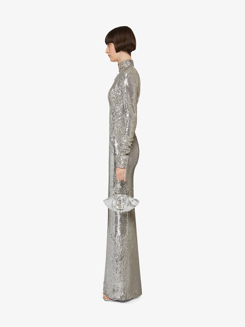 DRESS IN SEQUINS EMBROIDERED WITH OPEN BACK 3