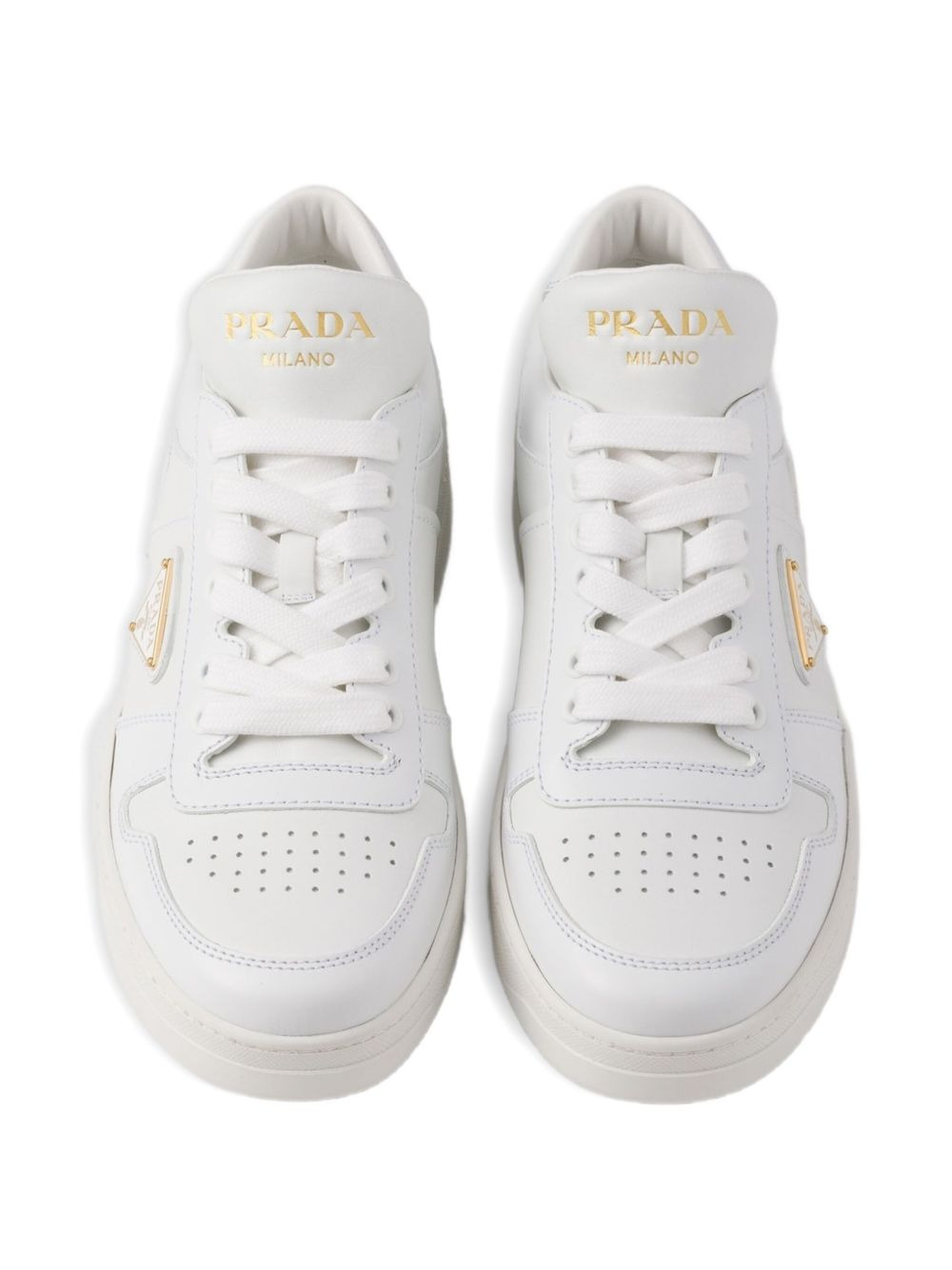 leather lace-up sneakers - 3