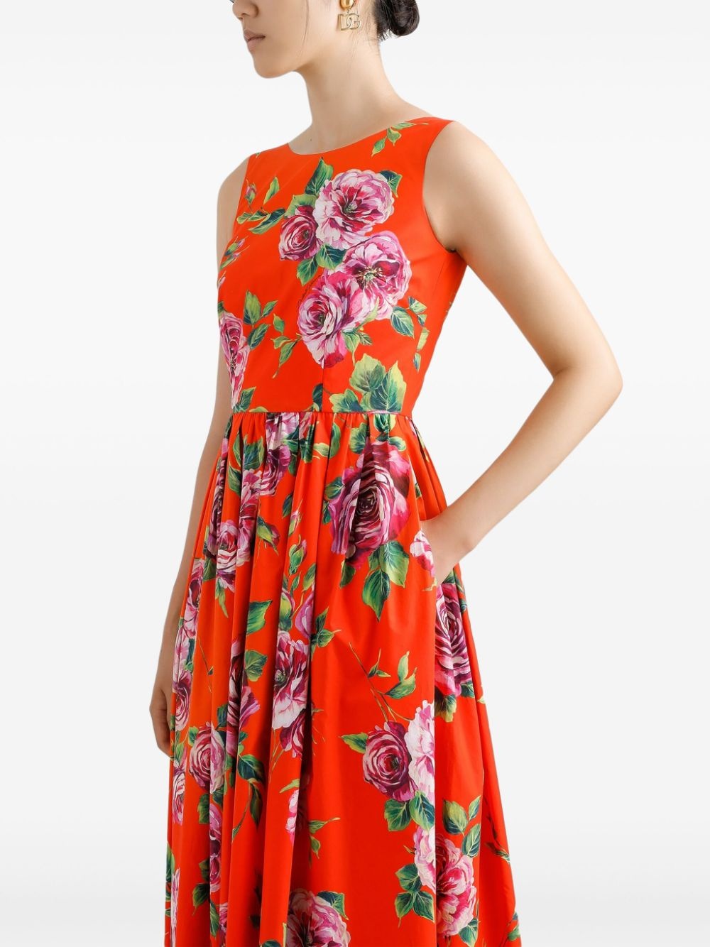 floral-print midi dress - 4