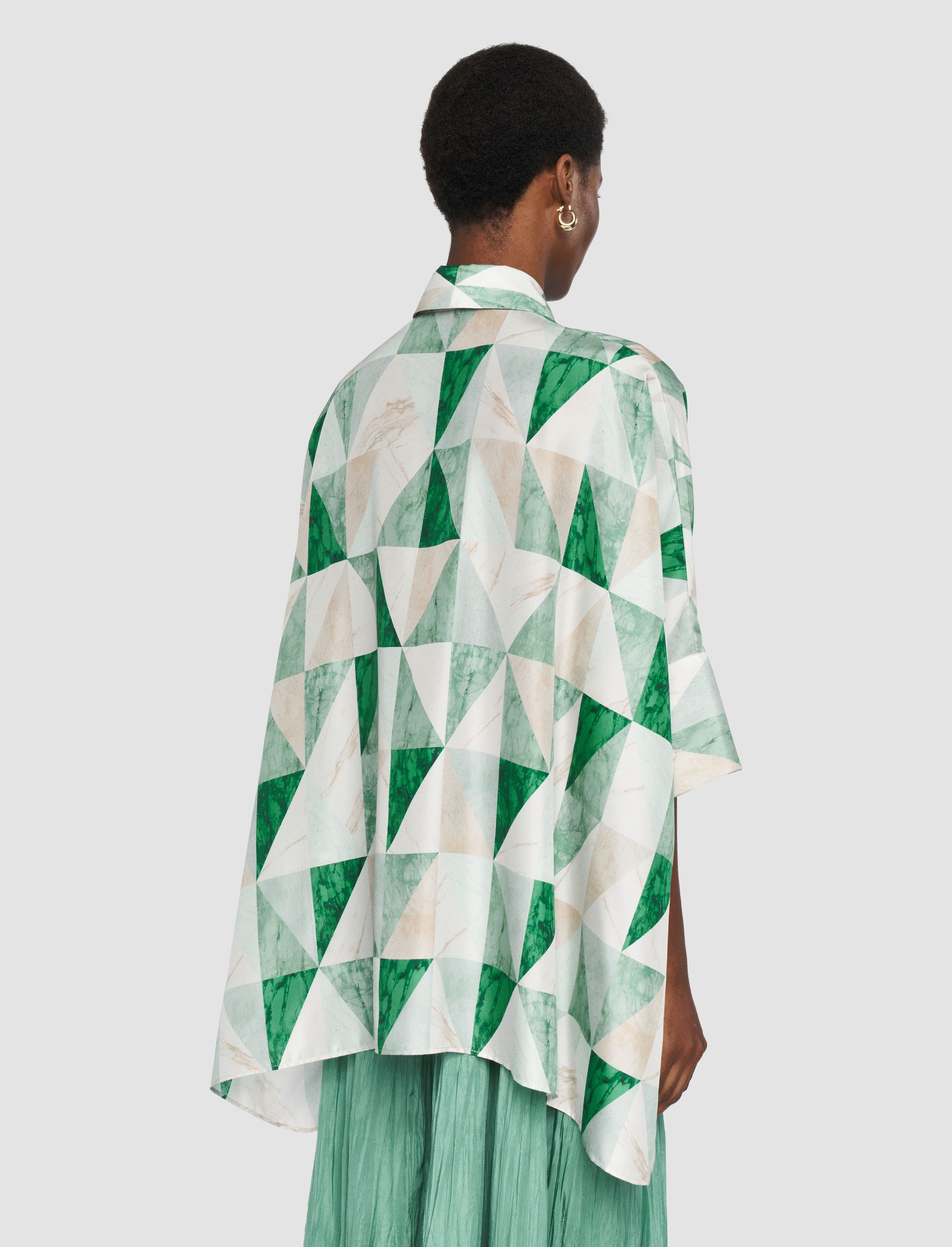 Arcole Marble Print Silk Shirt - 4