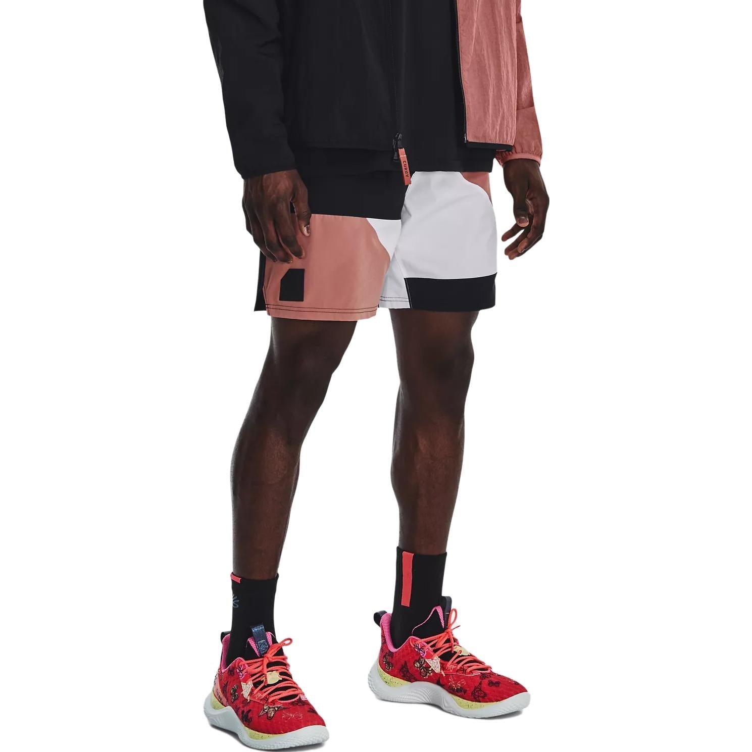 Under Armour Curry Woven 7 inch Basketball Shorts 'Black Pink White' 1377306-604 - 5