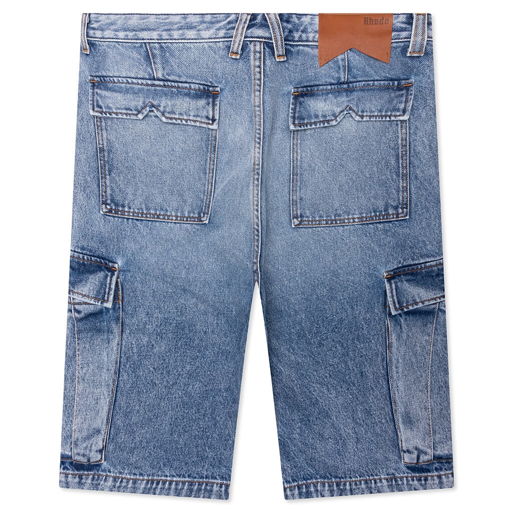 CARGO DENIM BAGGY SHORT - BAY INDIGO - 2