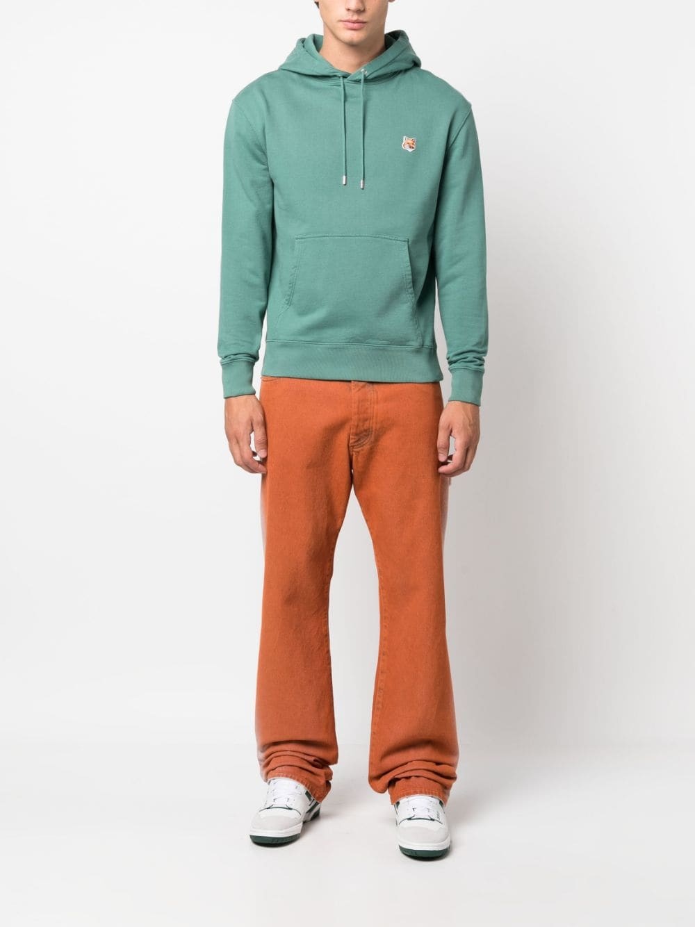 Fox-motif cotton hoodie - 2