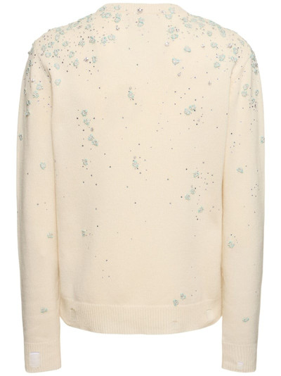 AMIRI Floral embellished cotton knit sweater outlook