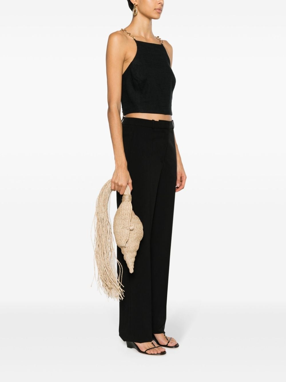 Camilla interwoven fringed clutch bag - 2