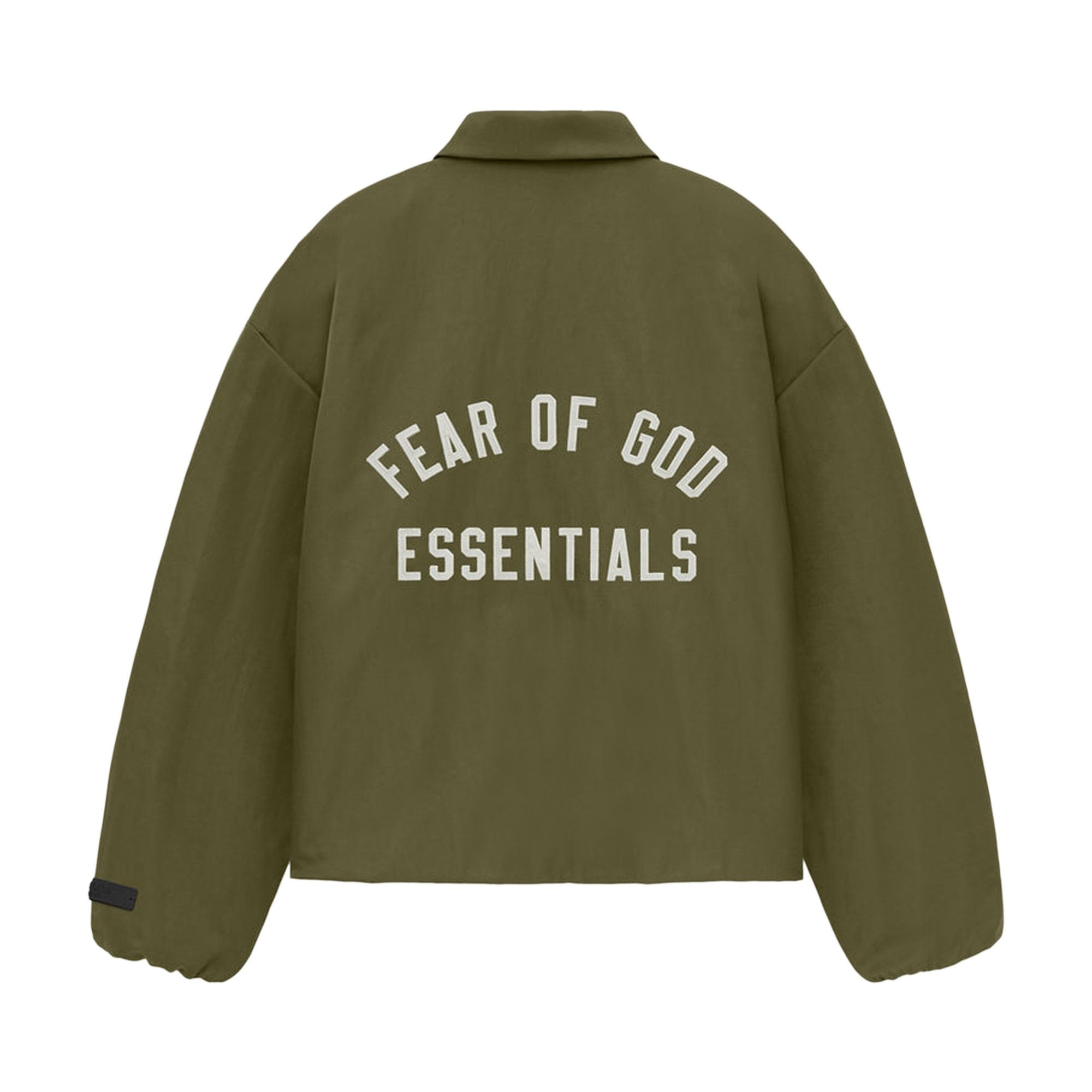 Fear of God Essentials Textured Nylon Trucker Jacket 'Military' - 2