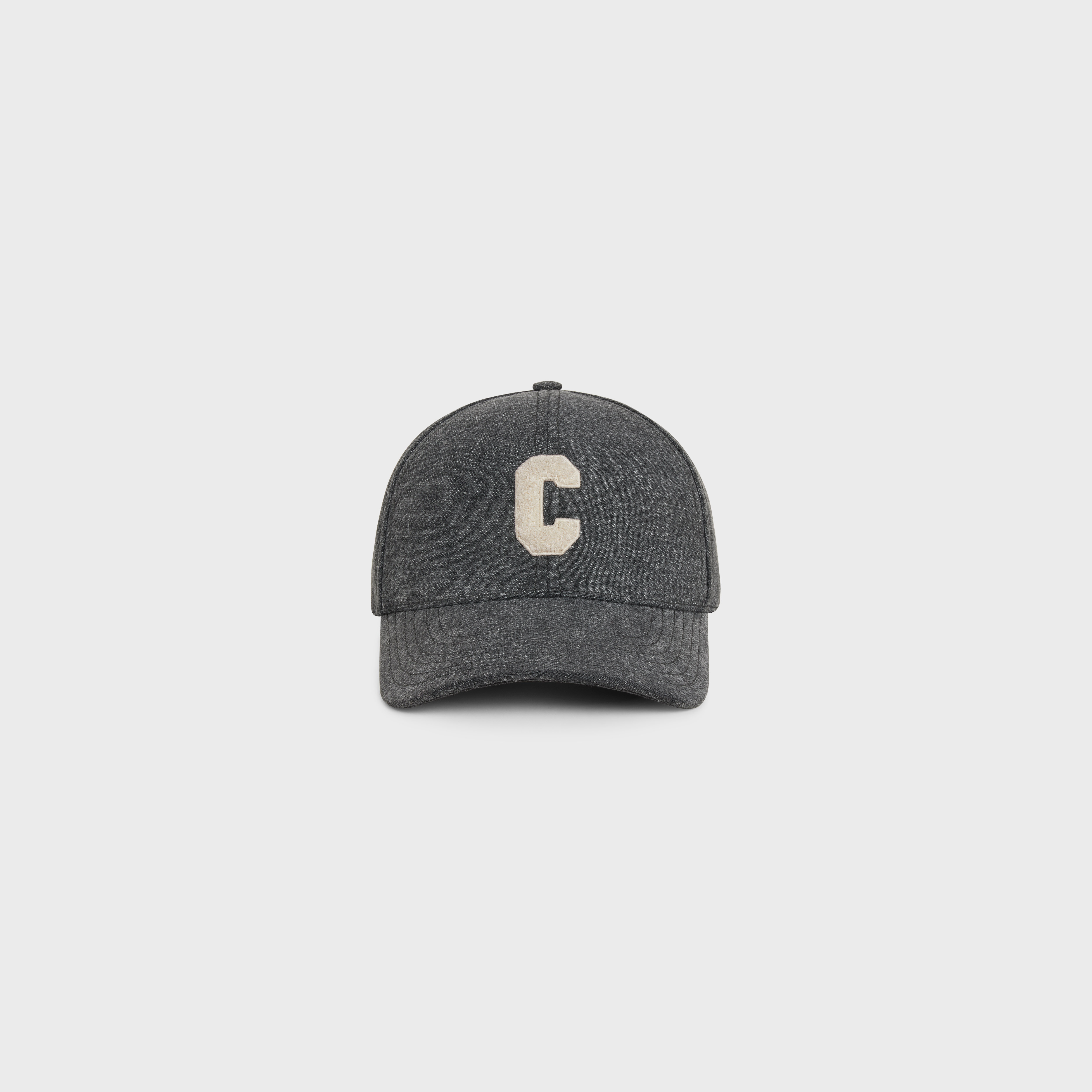 Initial cap in vintage black denim - 2