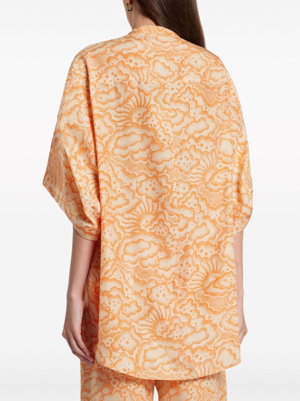 cloud-print tunic shirt - 4