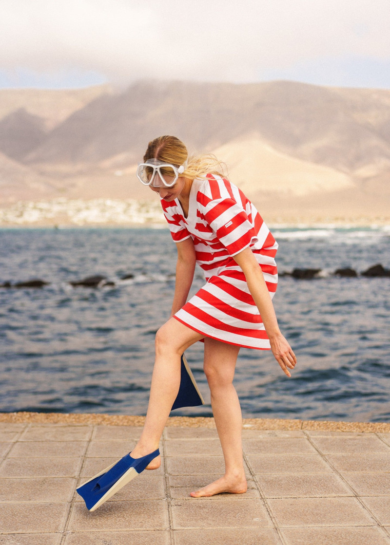NOOR Wide Stripe Cotton Dress 3
