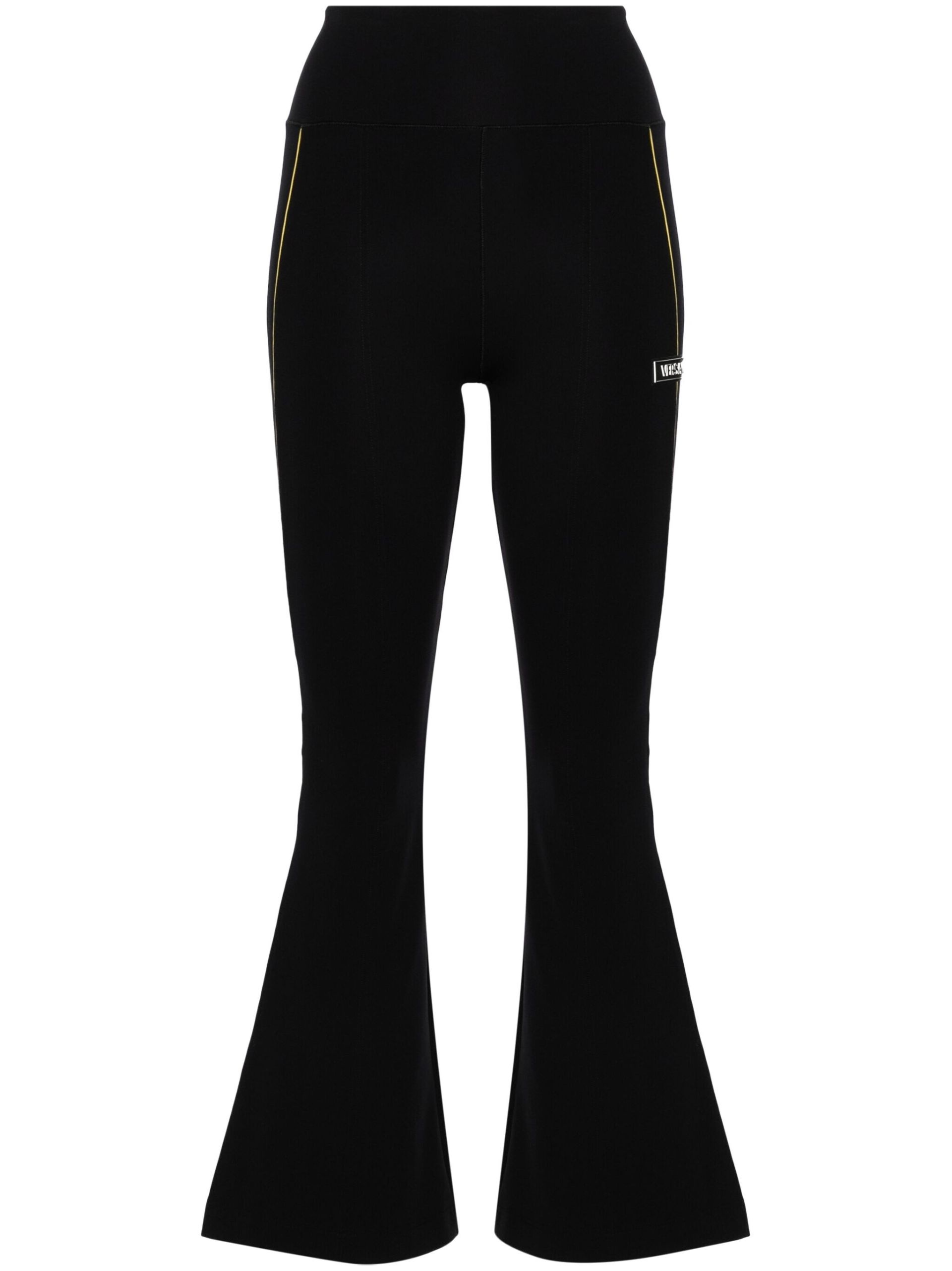 Black Logo-Appliqué Flared Trousers - 1