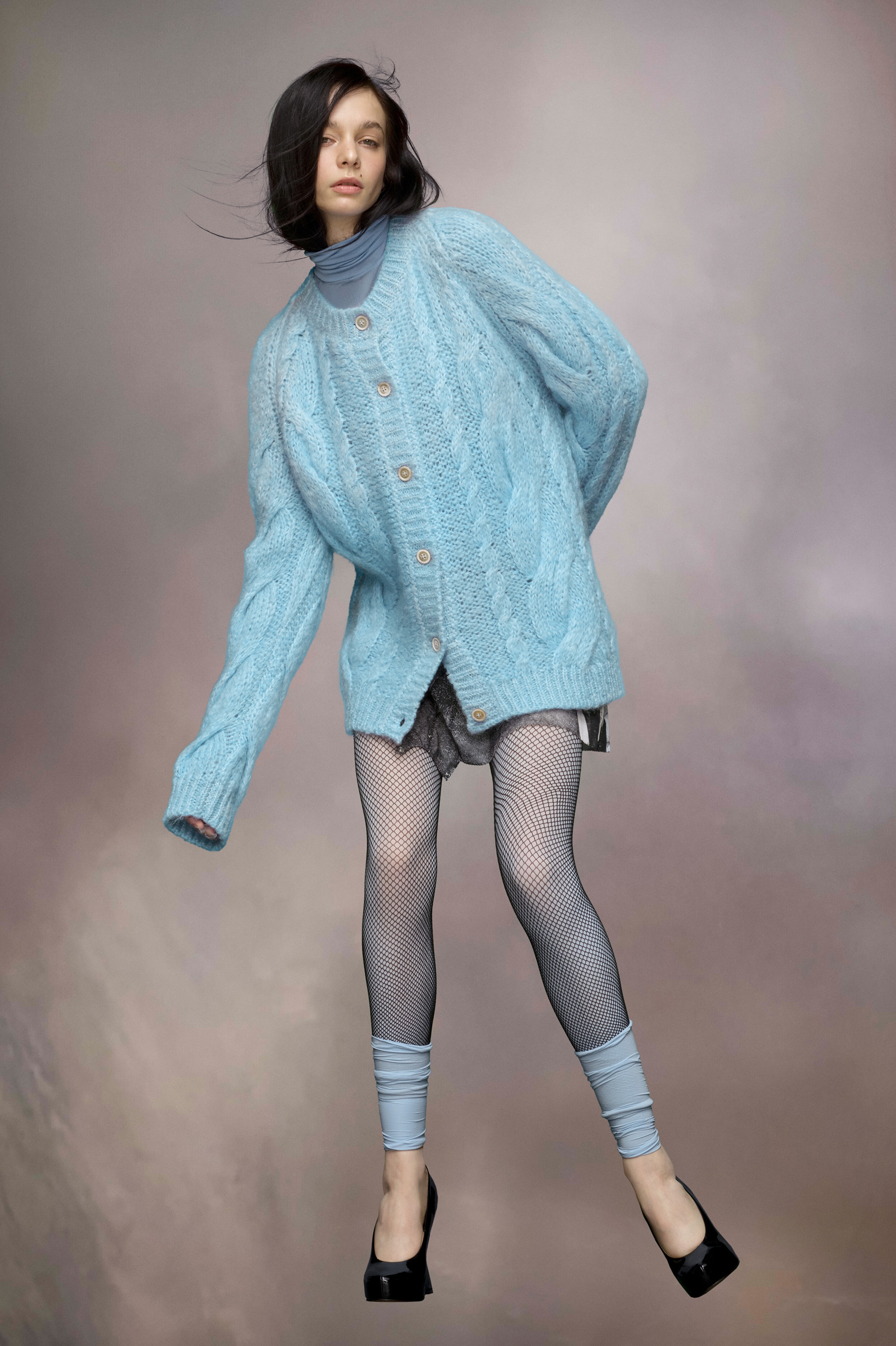 Faded mohair oversized cardigan - 2