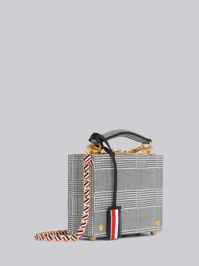 Black and White Pebbled Calfskin Prince of Wales Micro Attache Case 3