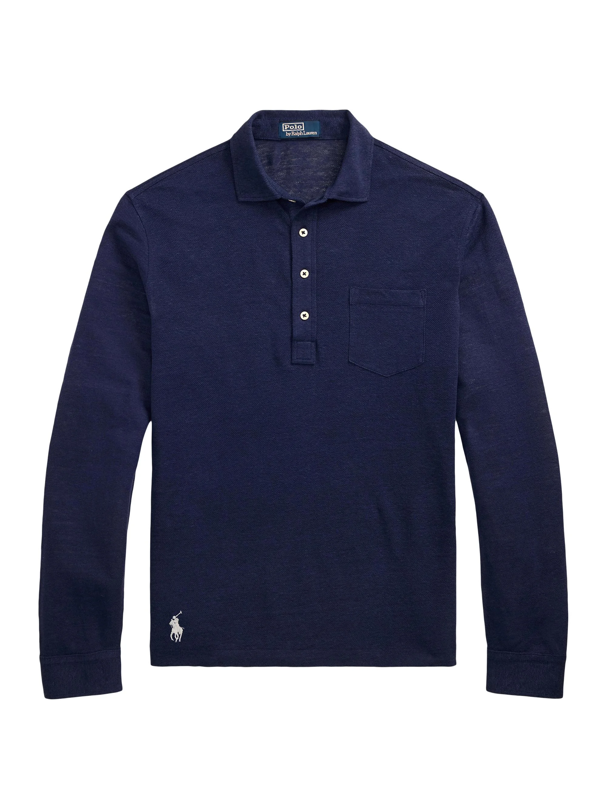 Men's Linen Mesh Polo Shirt - Newport Navy - 1